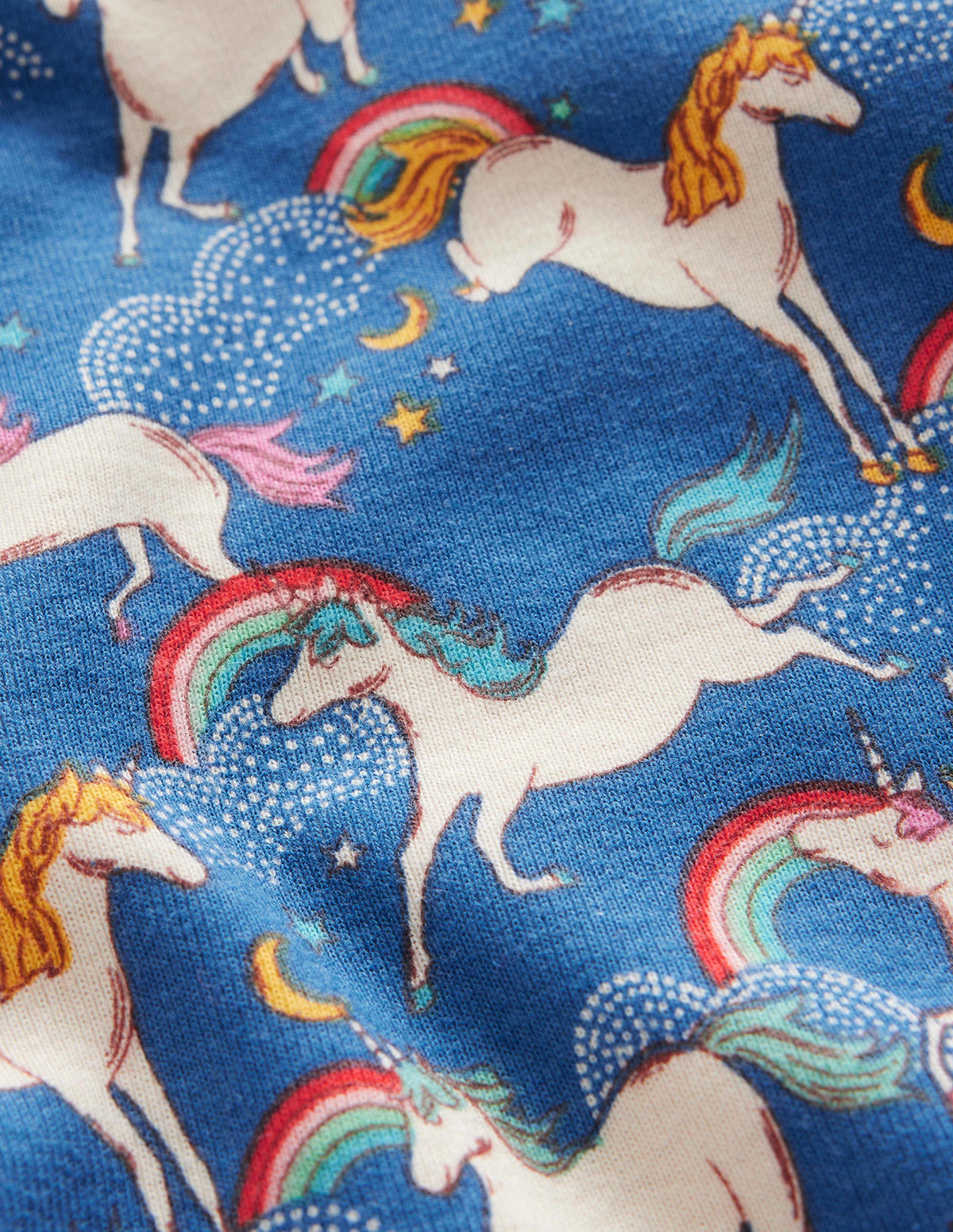 Snug Short John Pajamas-Bluejay Rainbow Unicorns - Image 3