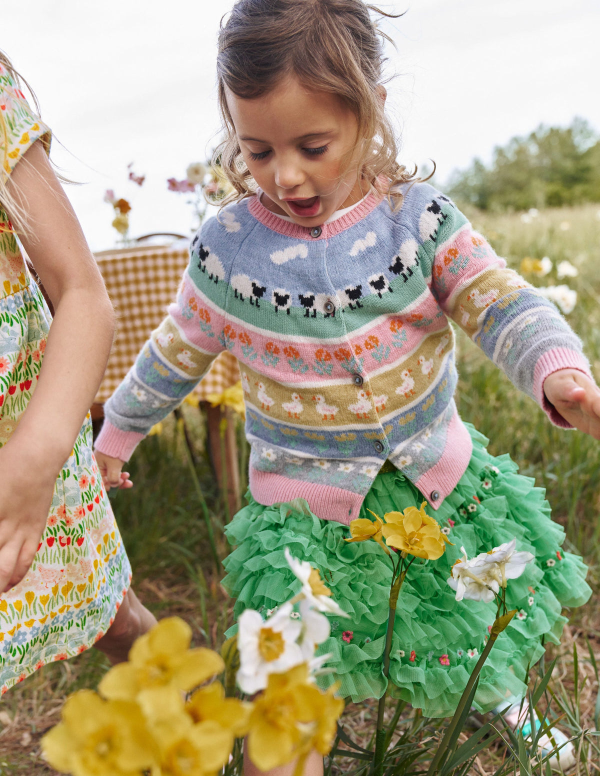 Fair Isle Cardigan-Almond Pink Easter Animals - Image 4