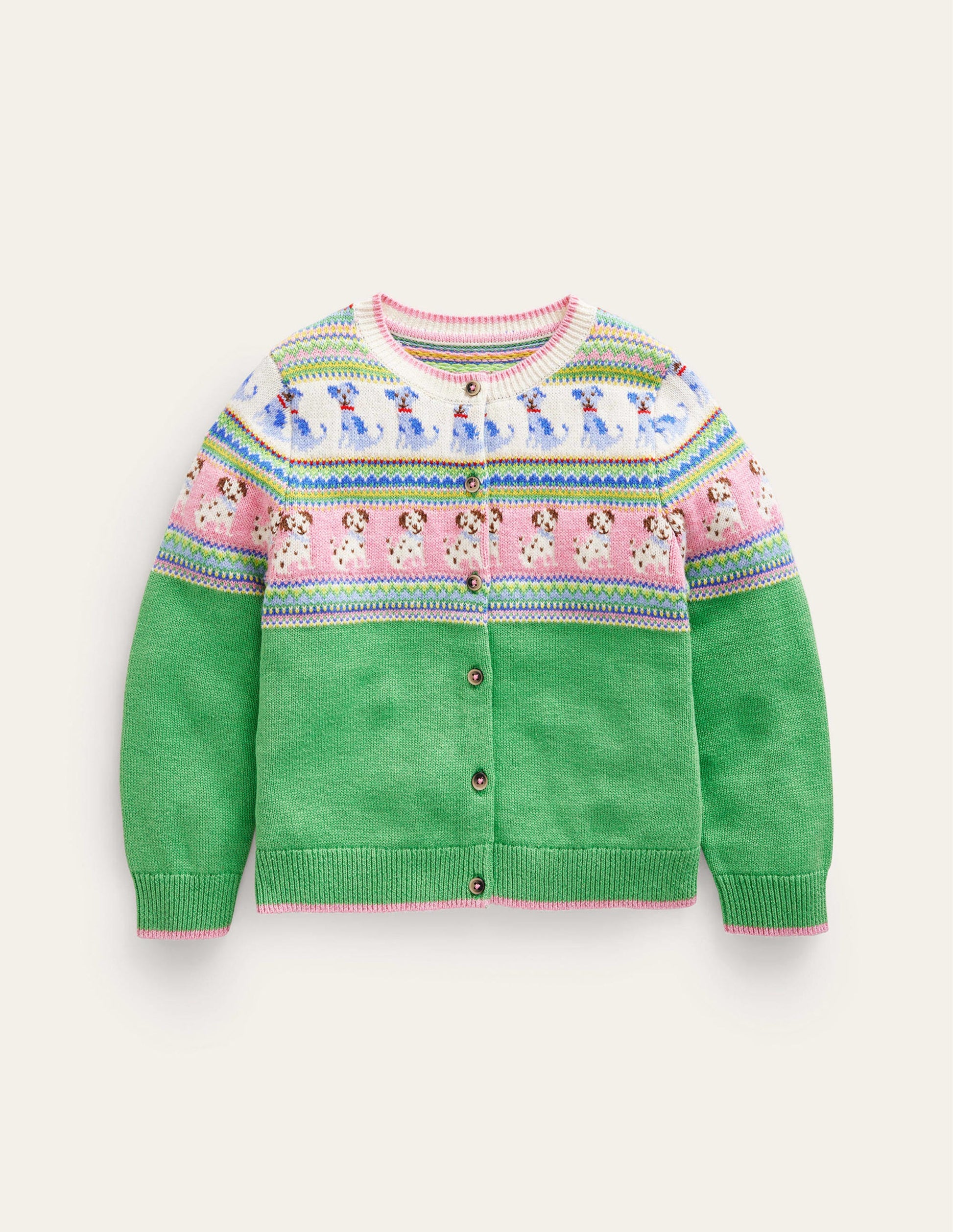 Fair Isle Cardigan-Aloe Green Dogs-1