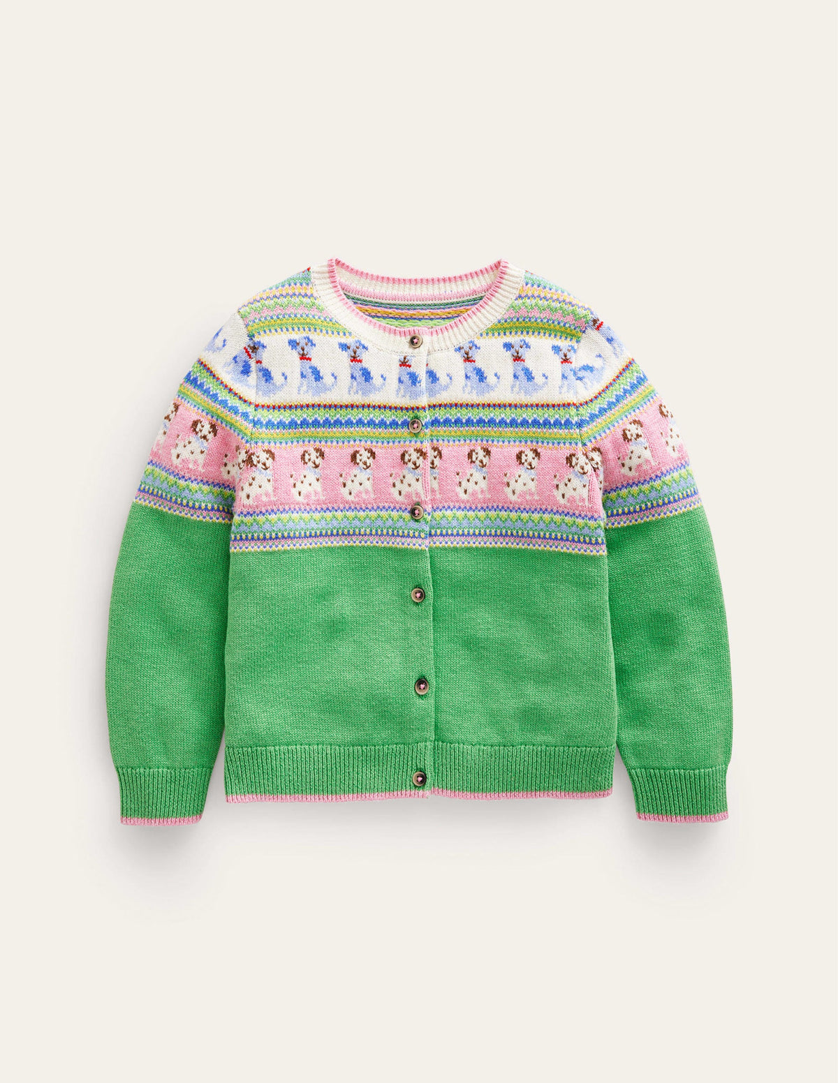 Fair Isle Cardigan-Aloe Green Dogs - Image 1