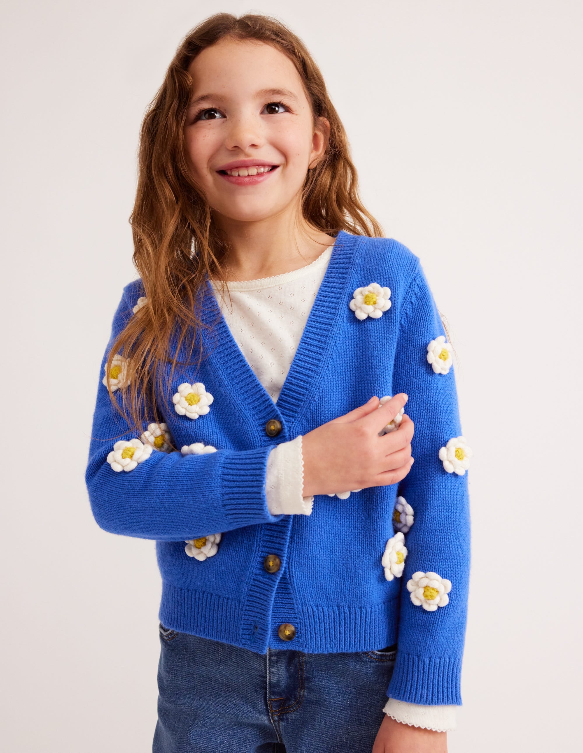 Fun Crochet Cardigan-Blue Heron Daisy - Image 4