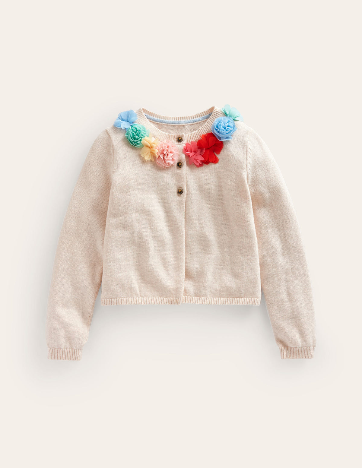 Occasion Tulle Flower Cardigan-Ivory - Image 1