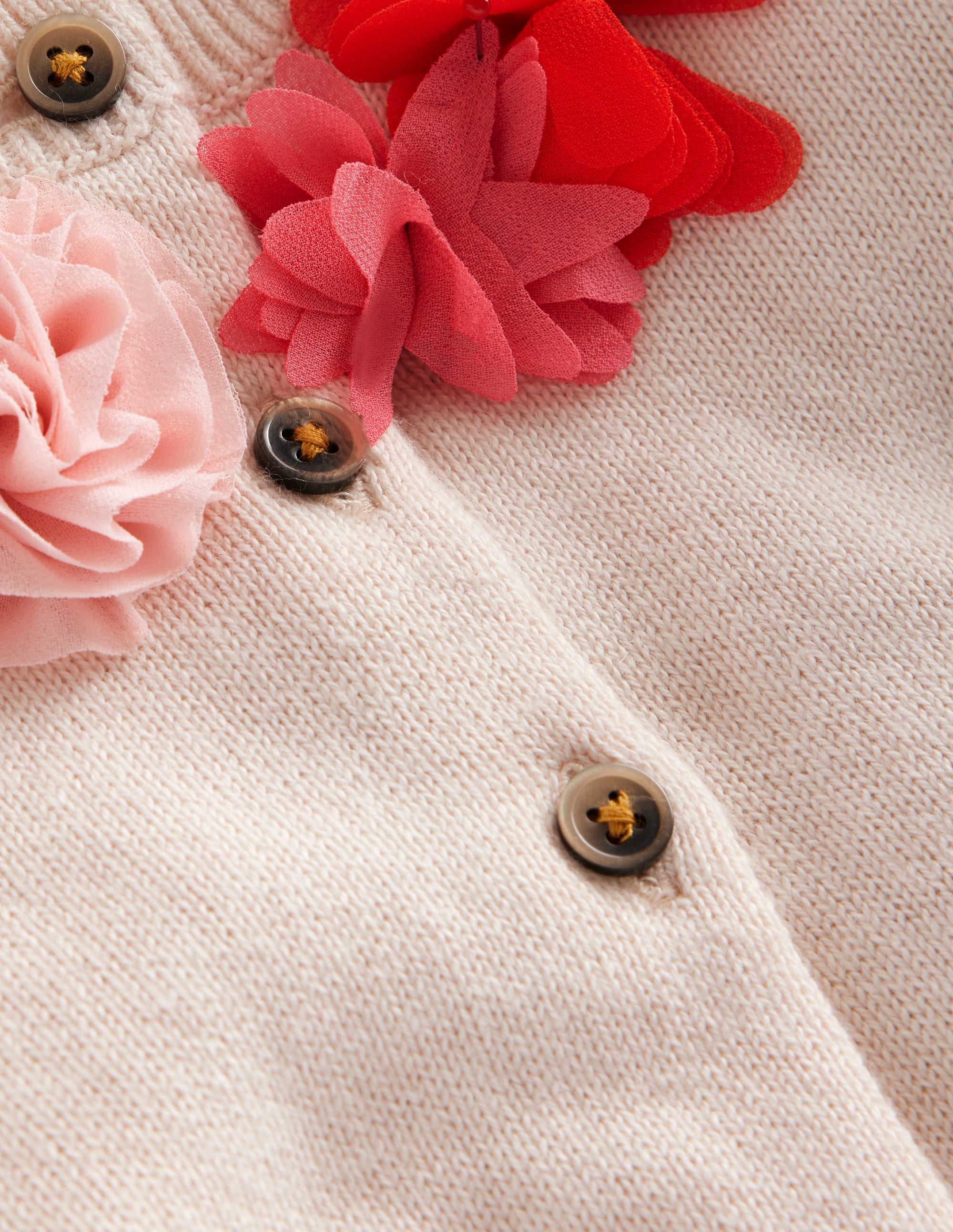 Occasion Tulle Flower Cardigan-Ivory - Image 3