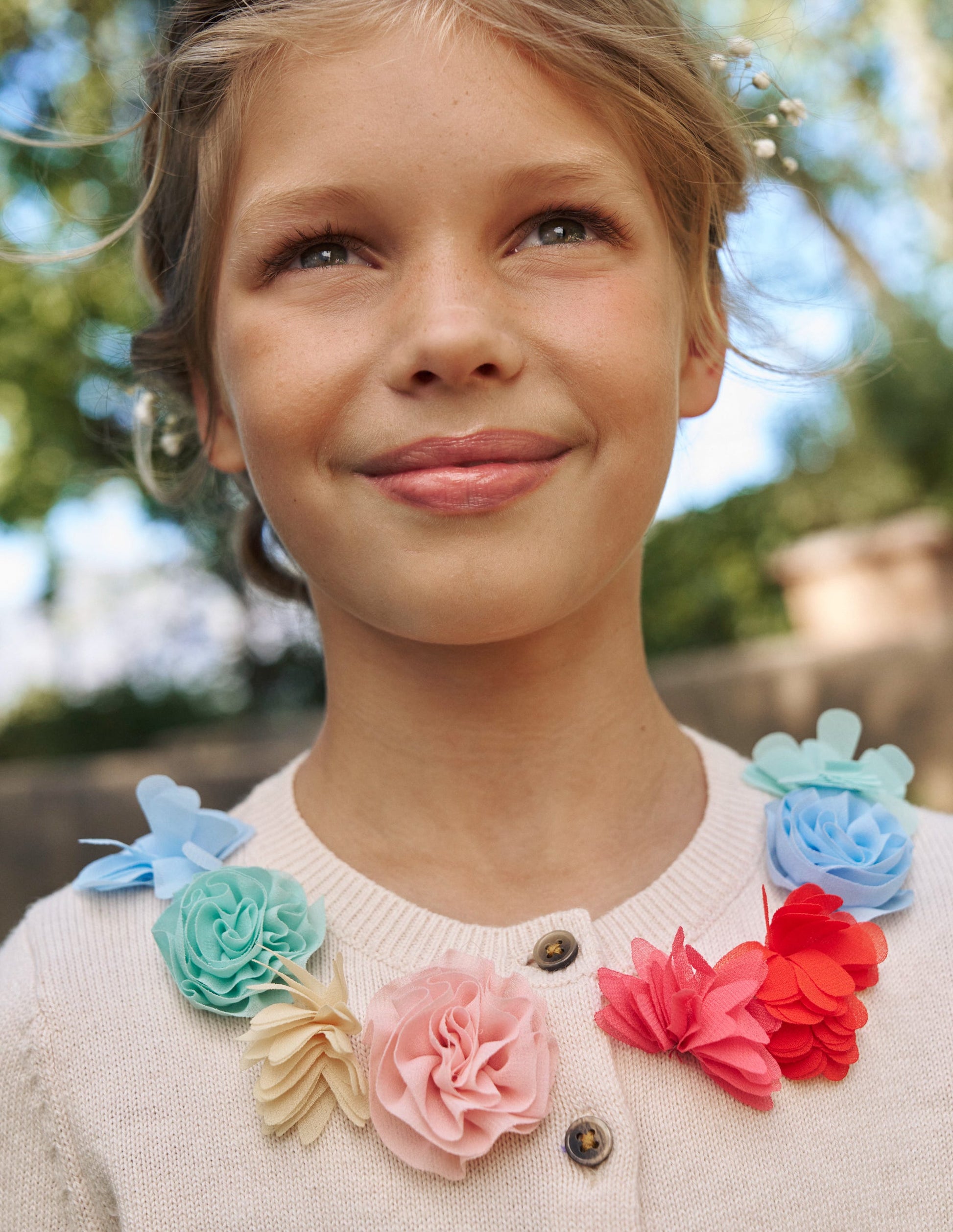 Occasion Tulle Flower Cardigan-Ivory-5