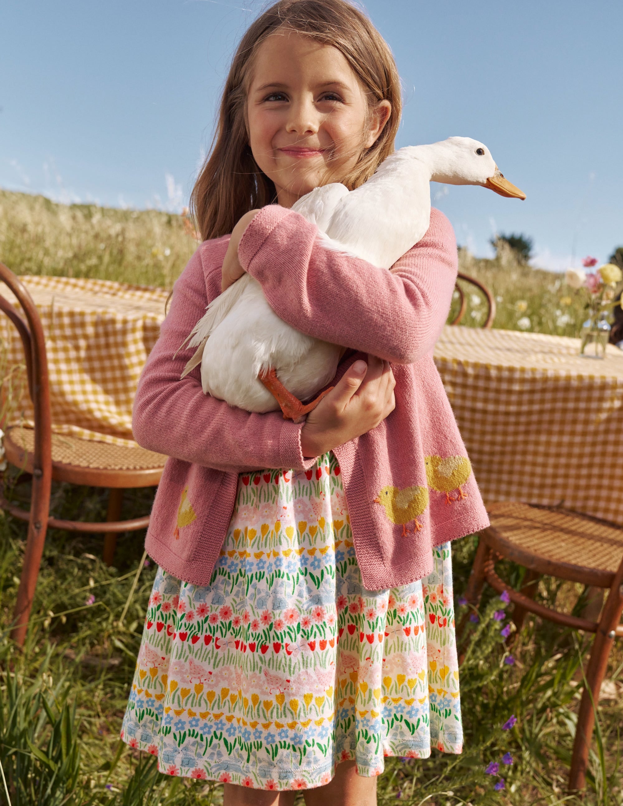 Embroidered Flower Cardigan-Almond Pink Chicks - Image 4