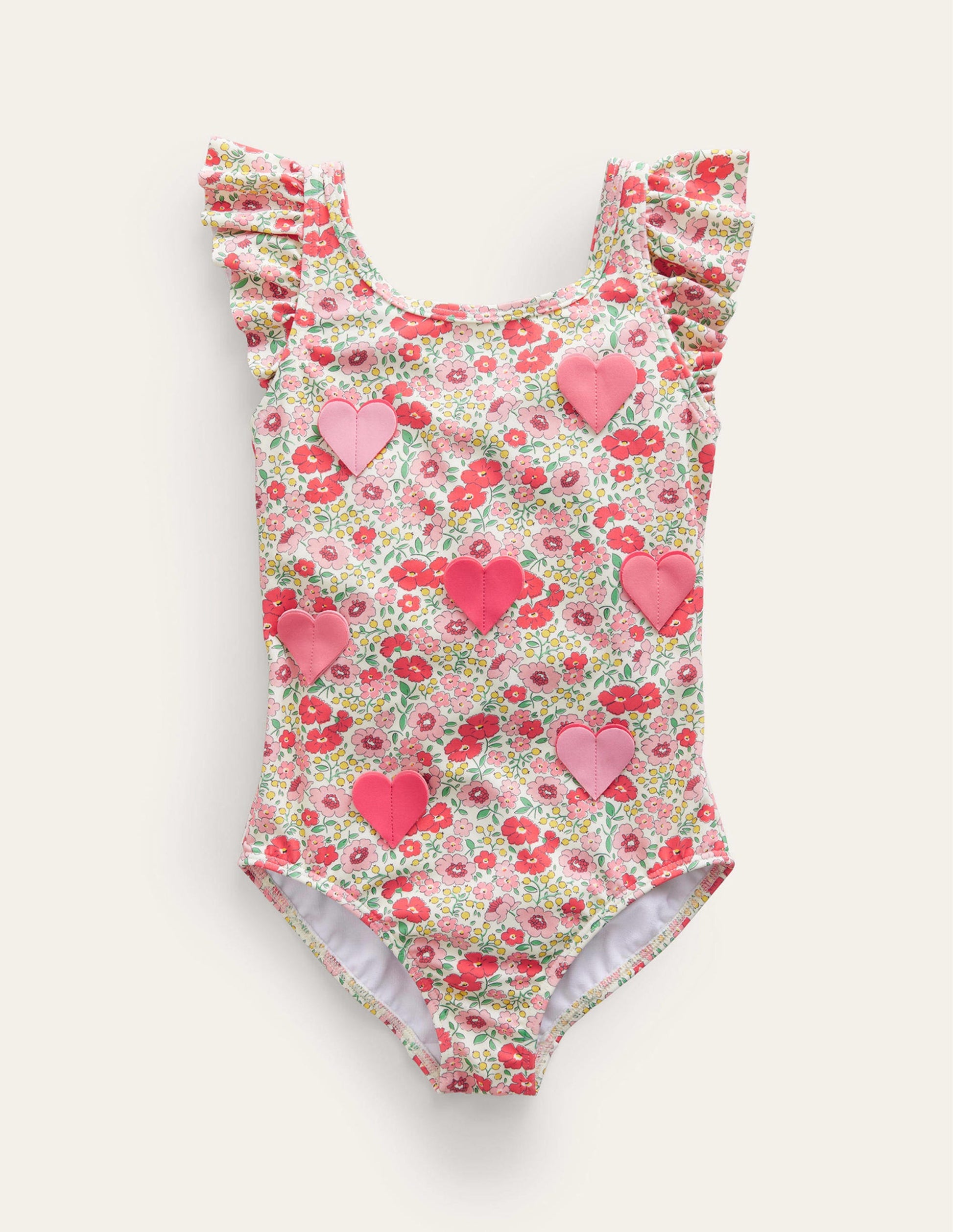 Logo Flutter Sleeve Swimsuit-Flowerbed Hearts-1