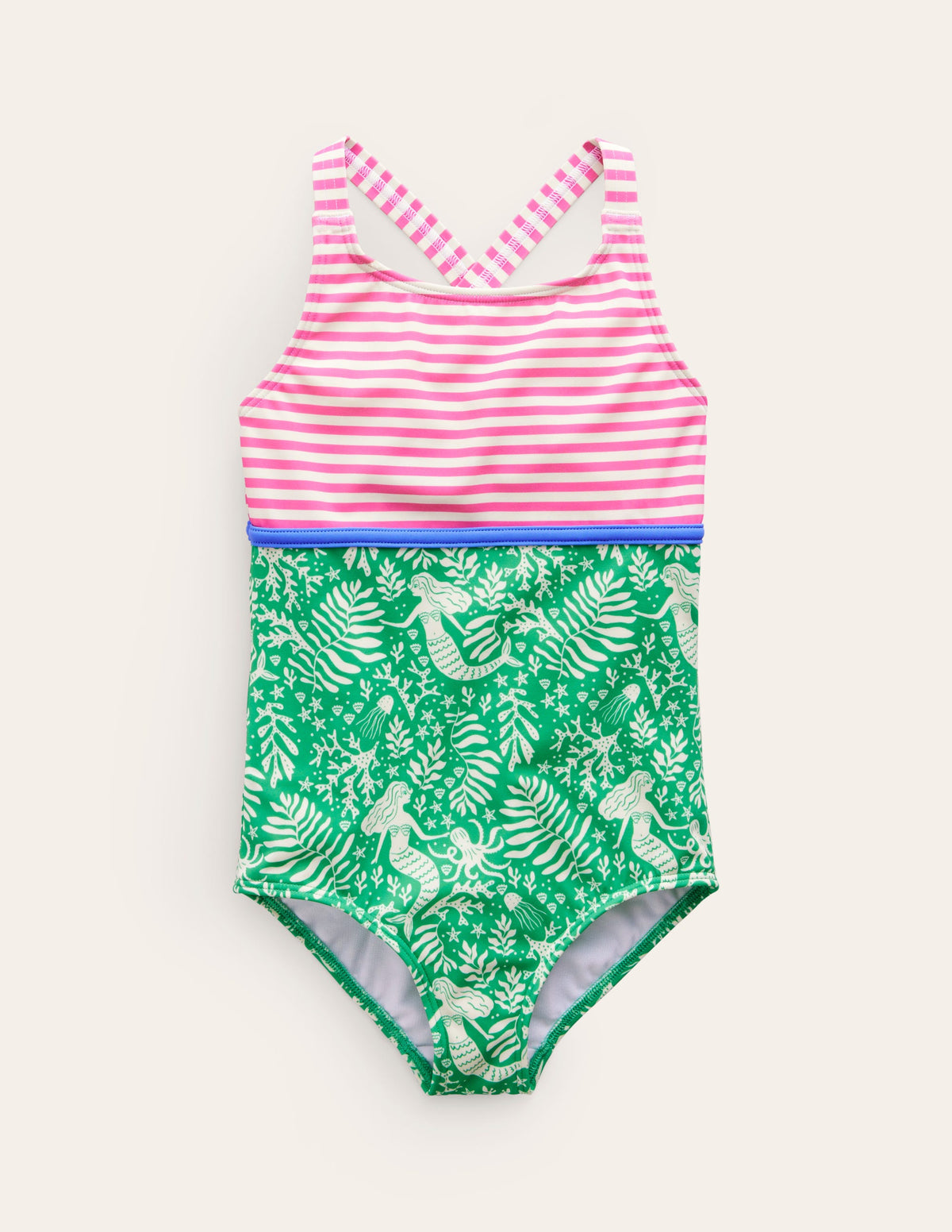 Hotchpotch Swimsuit-Pink, Green Mermaids-1