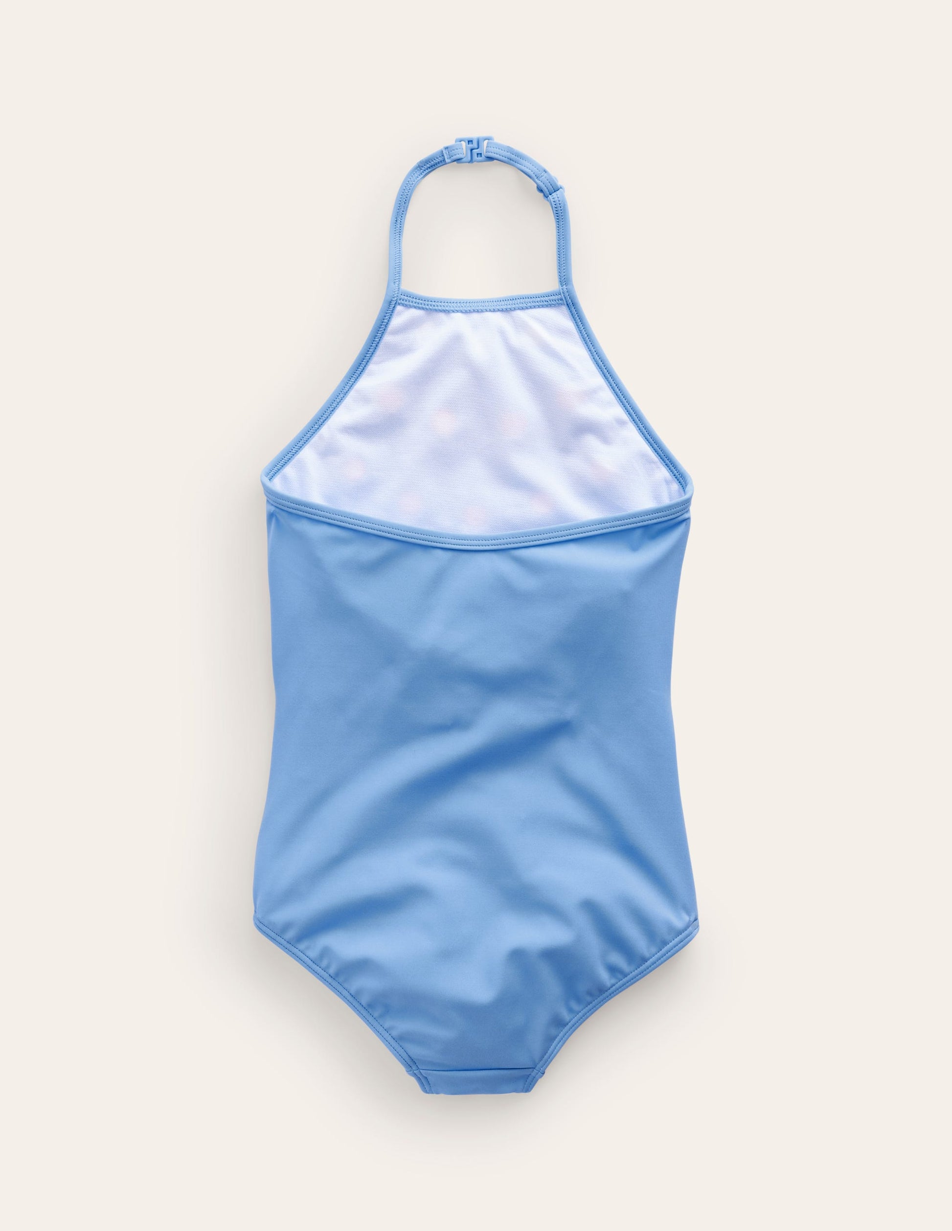 Halterneck Flutter Swimsuit-Blue Multi Flower-2