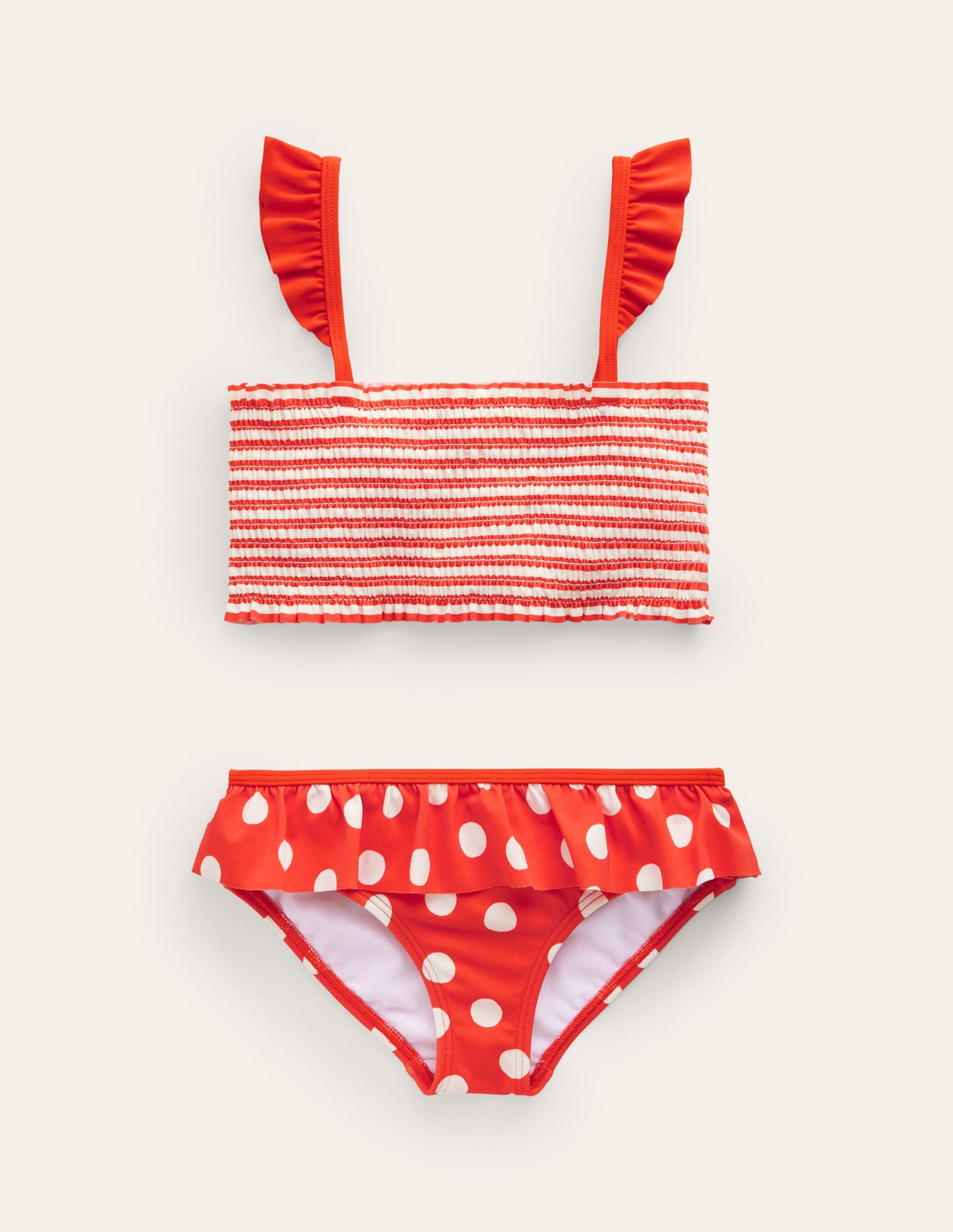 Smocking Pretty Bikini-Poppy Red Spot