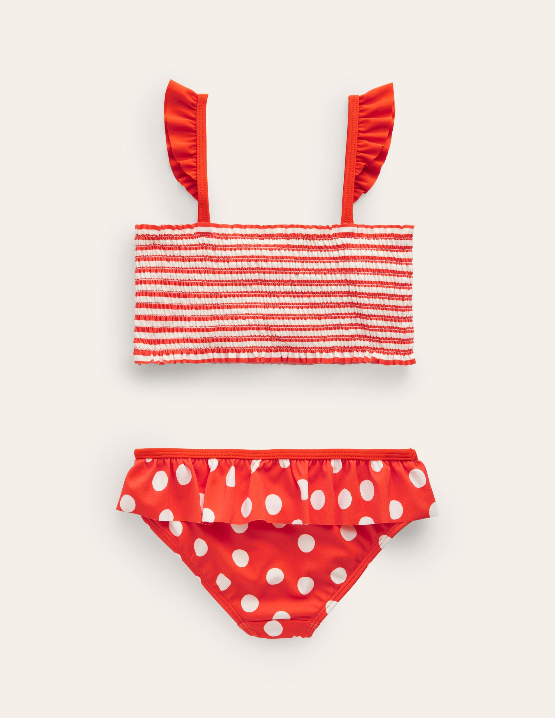 Smocking Pretty Bikini-Poppy Red Spot-2