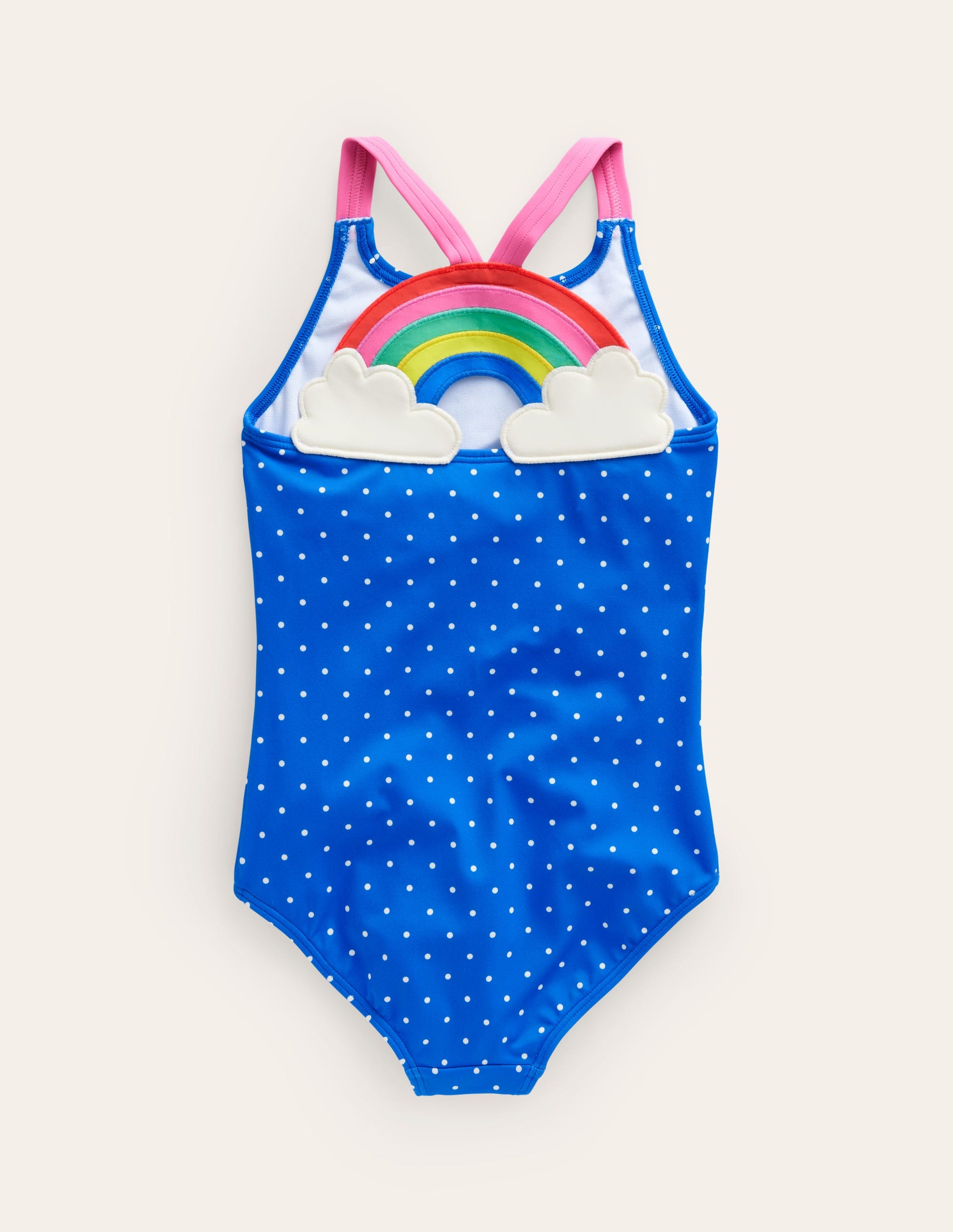 Logo Back Swimsuit-Blue Spot Rainbow-2