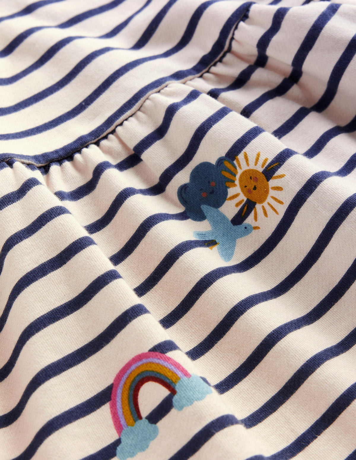Printed Sweatshirt Dress-Stripe Rainbow Clouds - Image 3