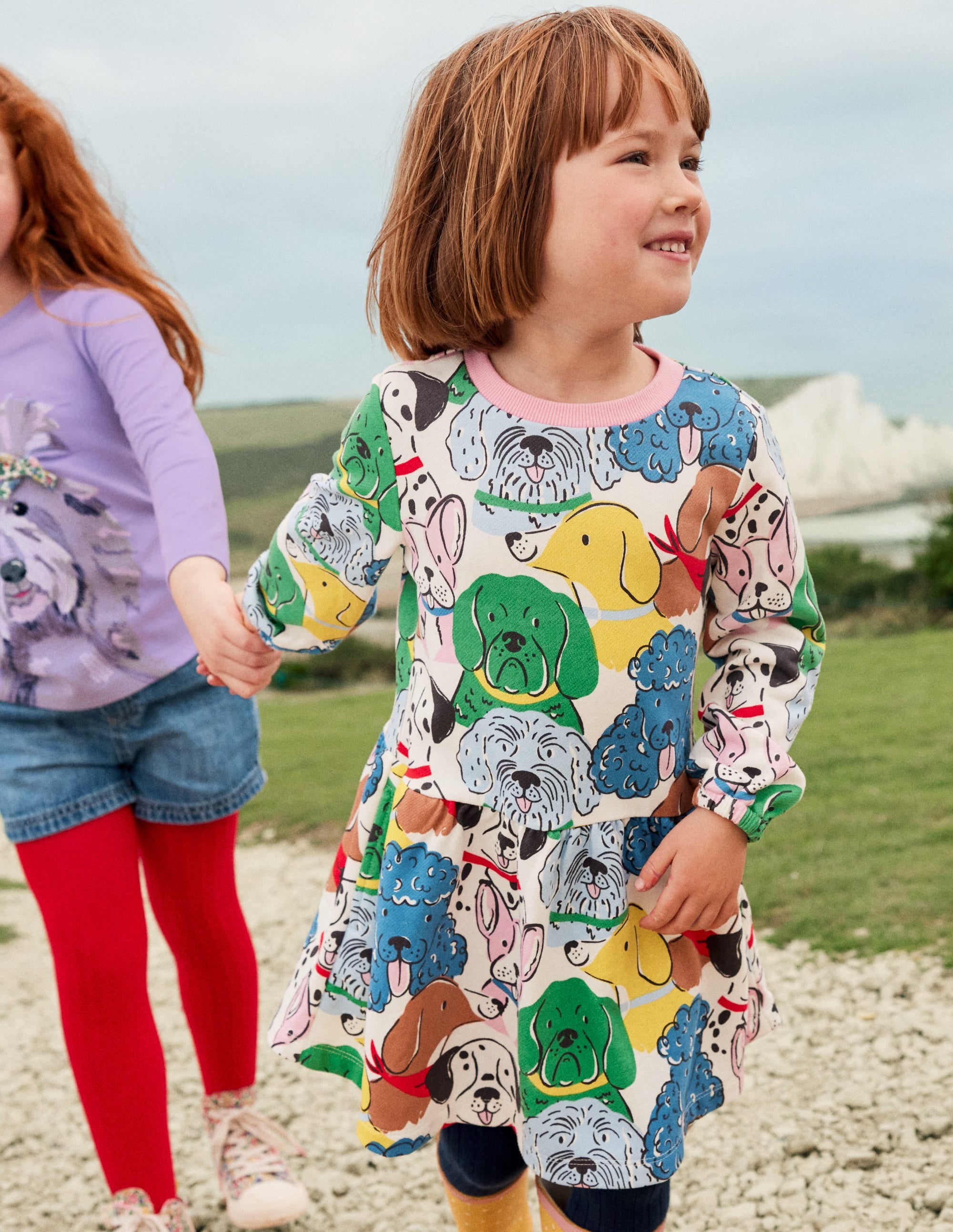 Printed Sweatshirt Dress-Multi Dogs - Image 4