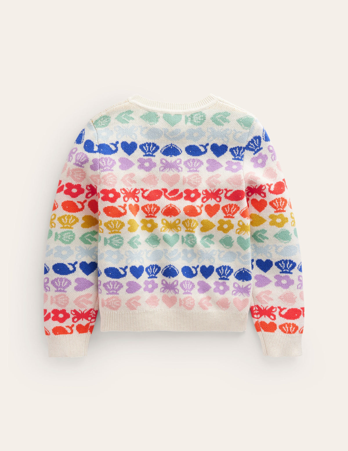 Fair Isle Jumper-Ecru Marl Rainbow - Image 2