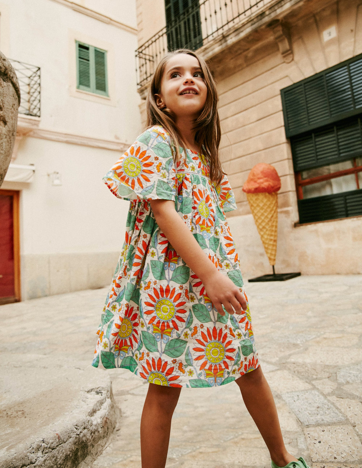 Lightweight Vacation Dress-Multi Daisy Vine - Image 4