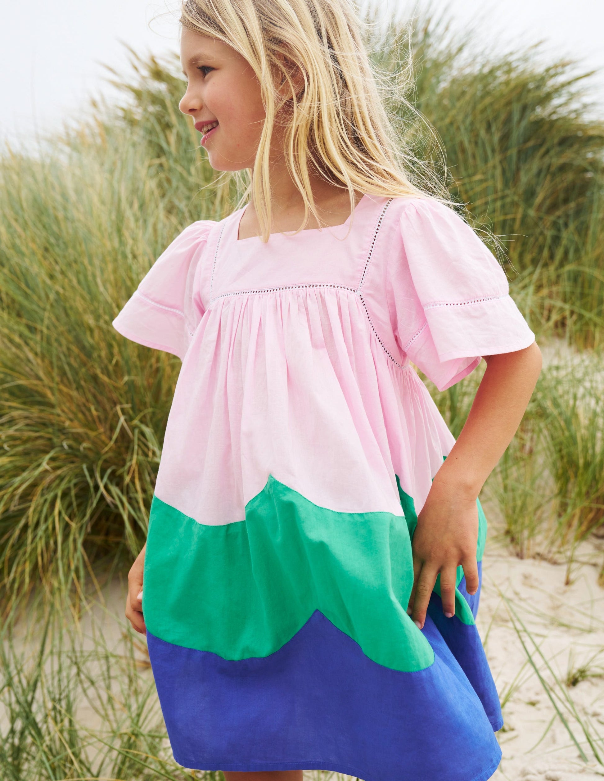 Lightweight Vacation Dress-Sugared Almond Pink Scallop-4