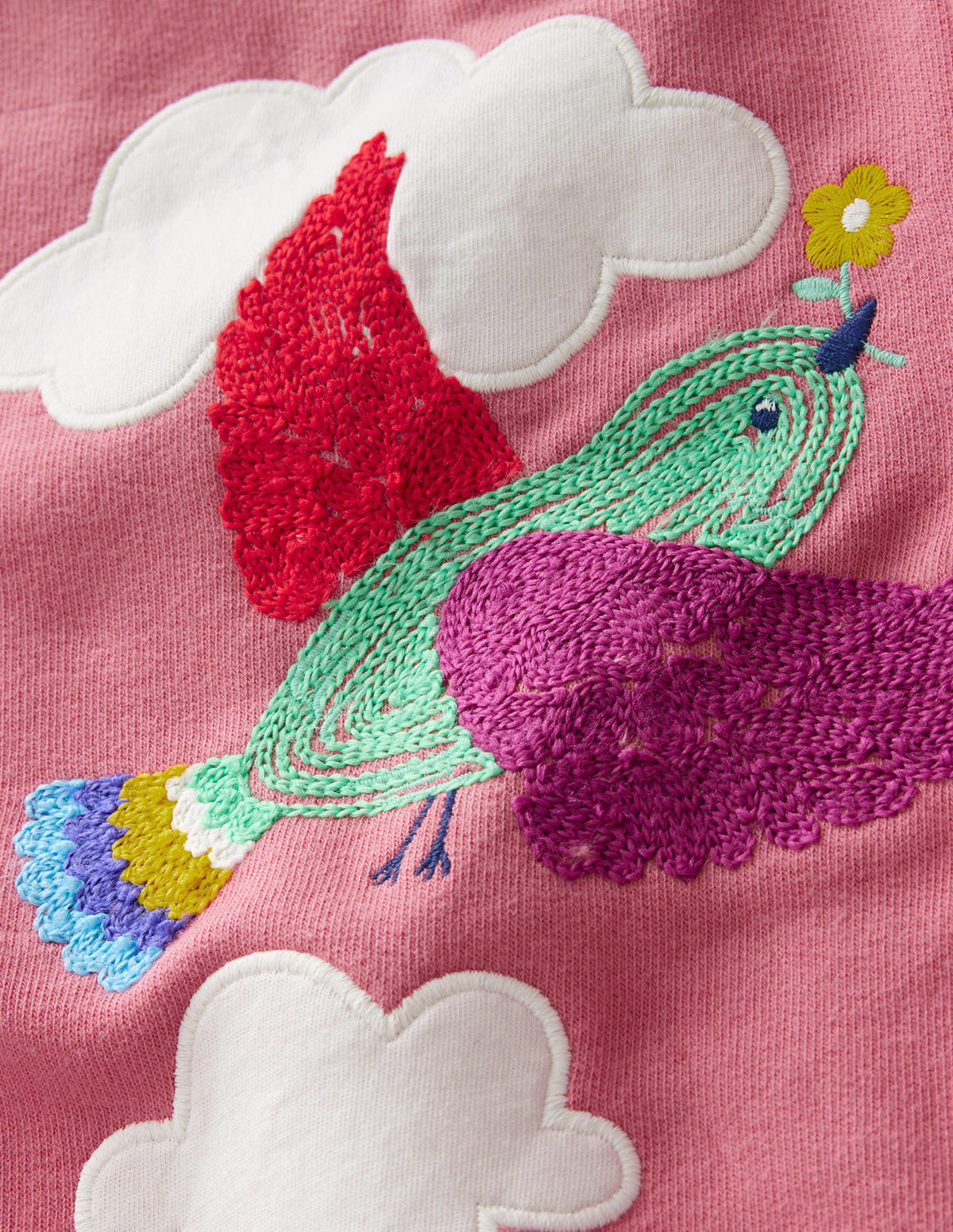 Appliqué Joggers-Cosmos Pink Bird-3