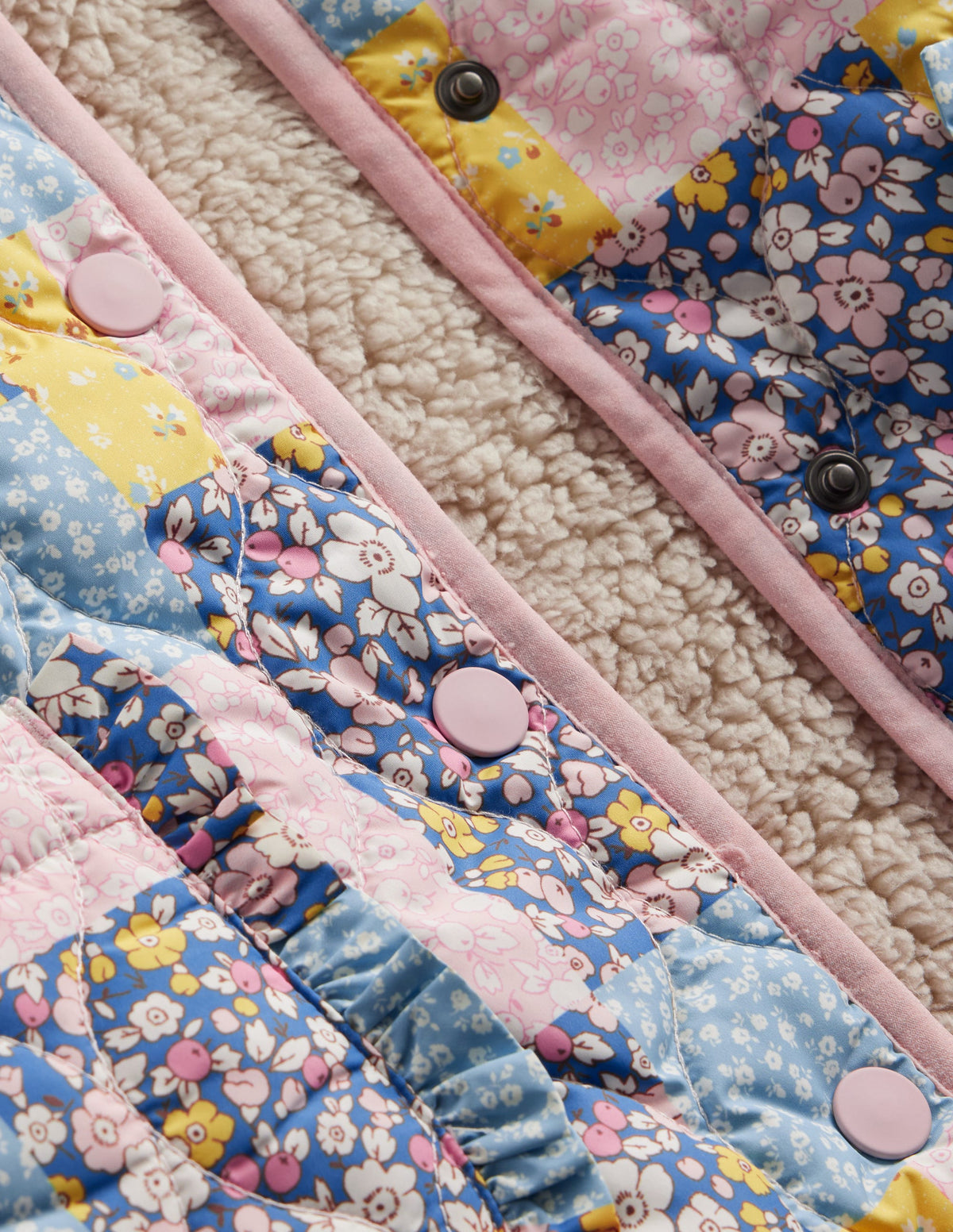 Quilted Collared Jacket-Patchwork Floral - Image 3