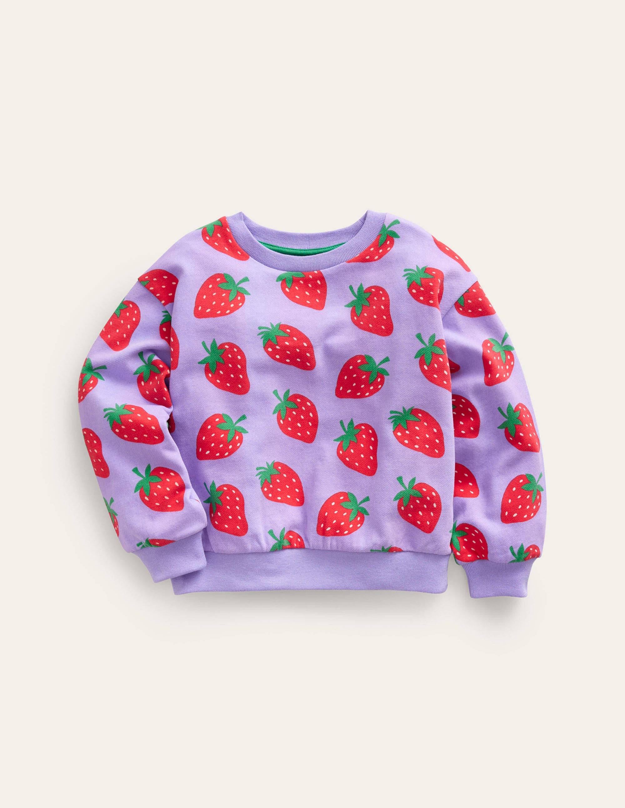 Printed Relaxed Sweatshirt-Parma Violet Strawberries - Image 1