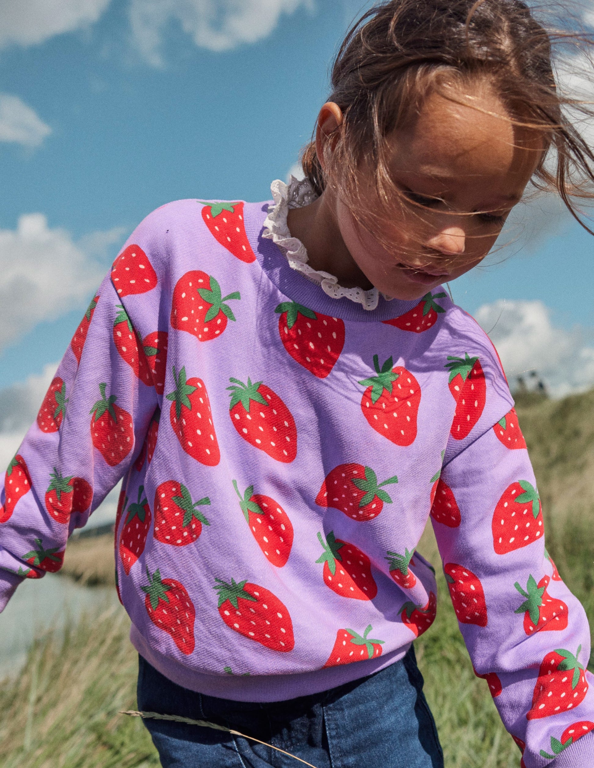 Printed Relaxed sweatshirt-Parma Violet Strawberries-4