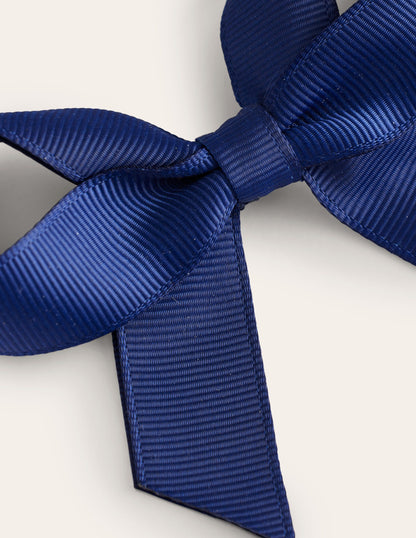 Grosgrain Hair Bow-College Navy