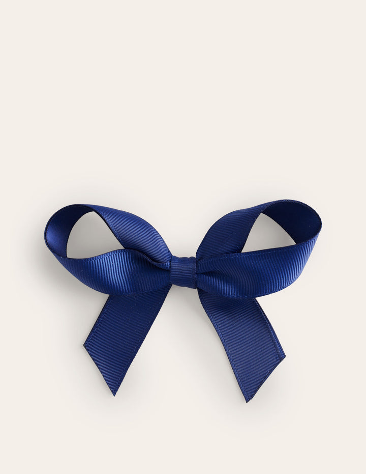 Grosgrain Hair Bow-College Navy