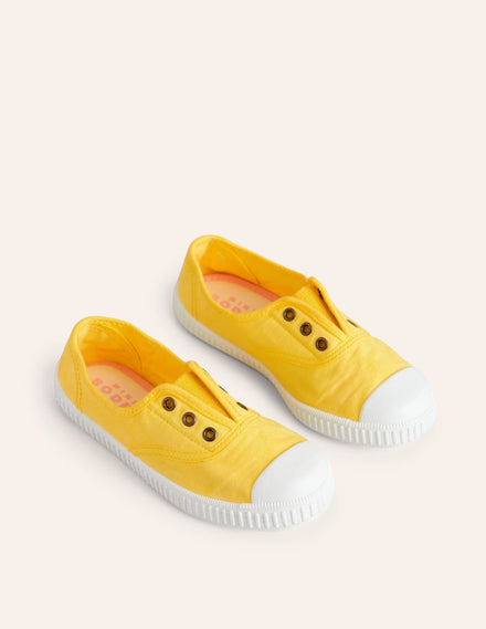 Laceless Canvas Pull-ons-Soft Lemon