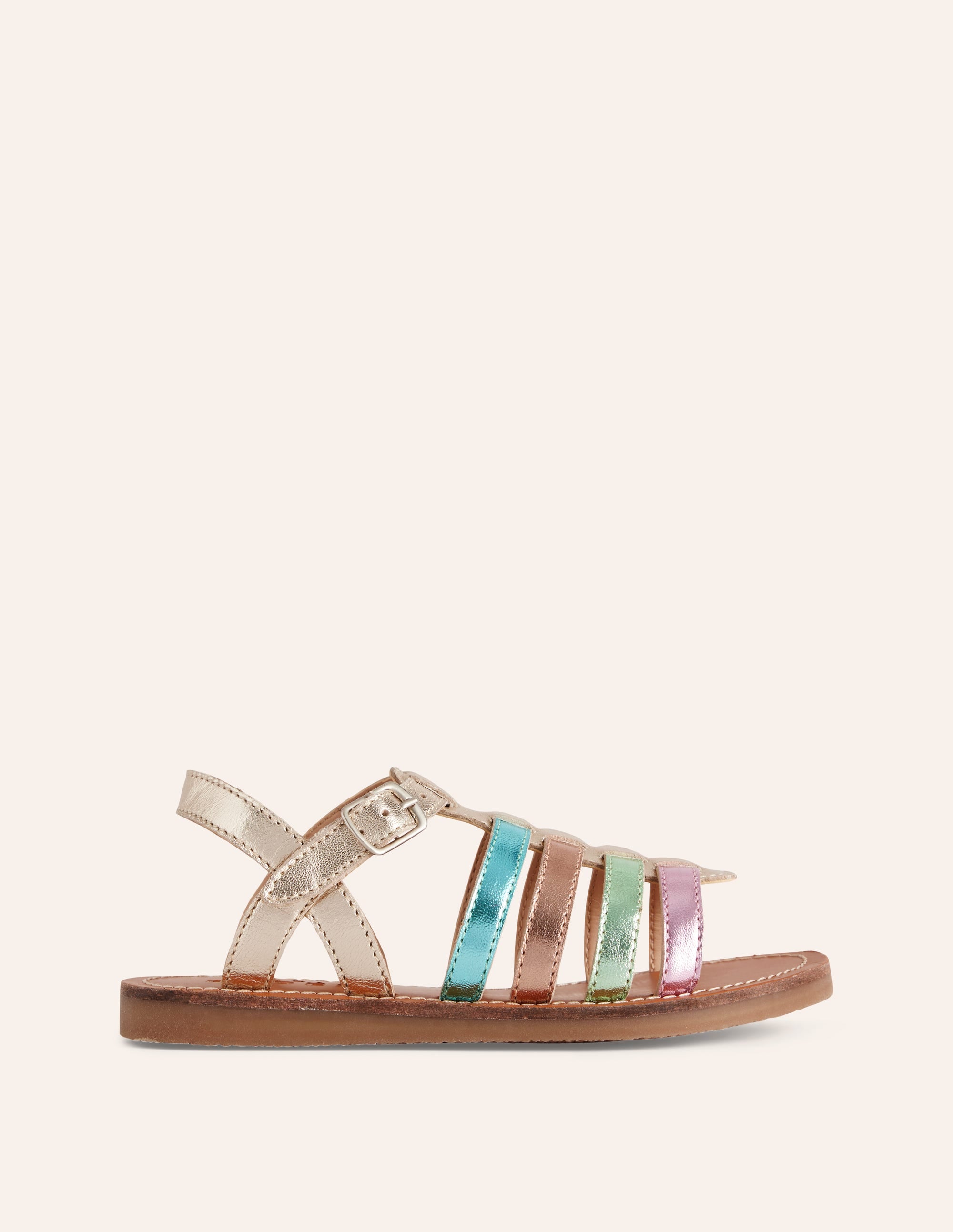 Strappy Metallic Sandals-Mutli Ombre Metallic - Image 1
