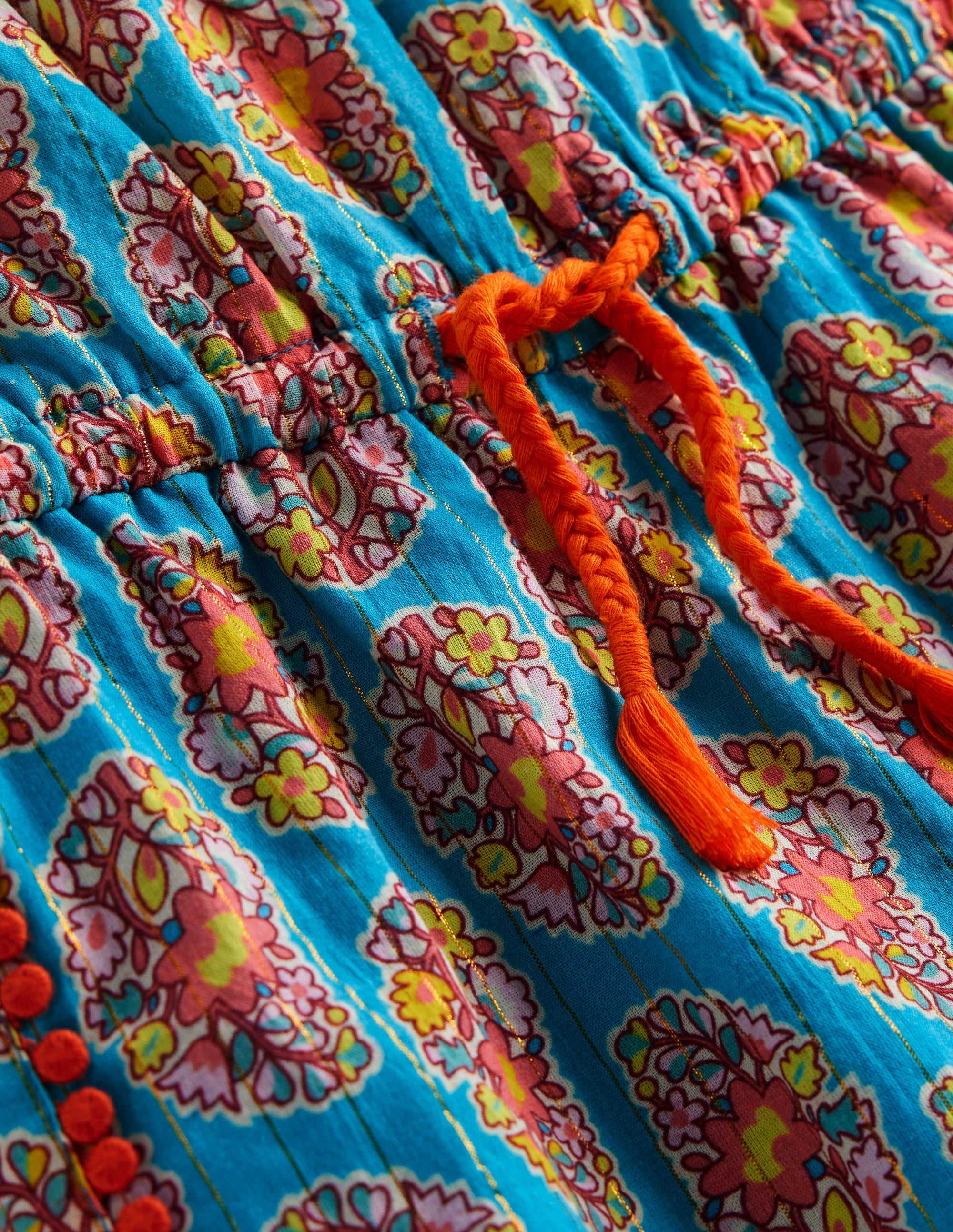 Woven Vacation Romper-Azure Blue Paisley - Image 3