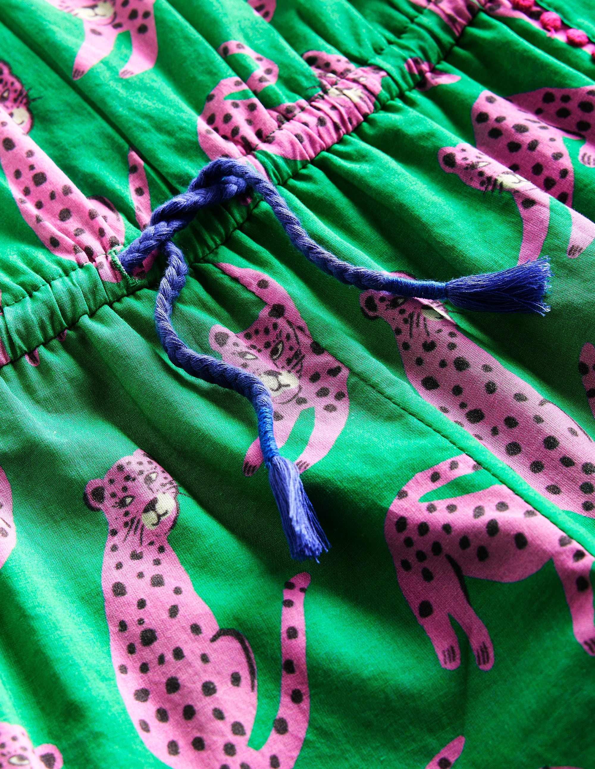 Woven Vacation Romper-Green Leopard - Image 3