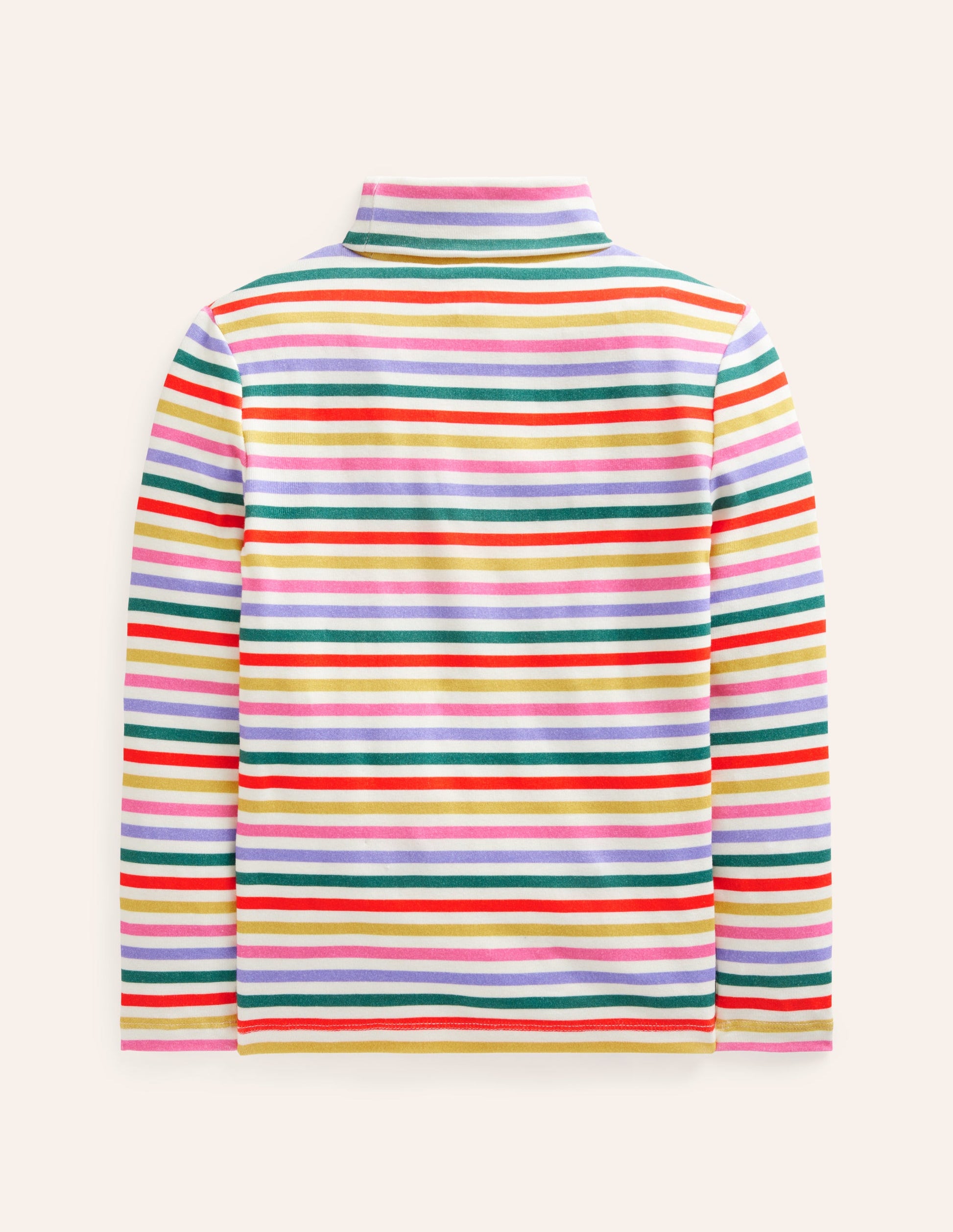 Super Soft Roll Neck Top-Multi Stripe-2