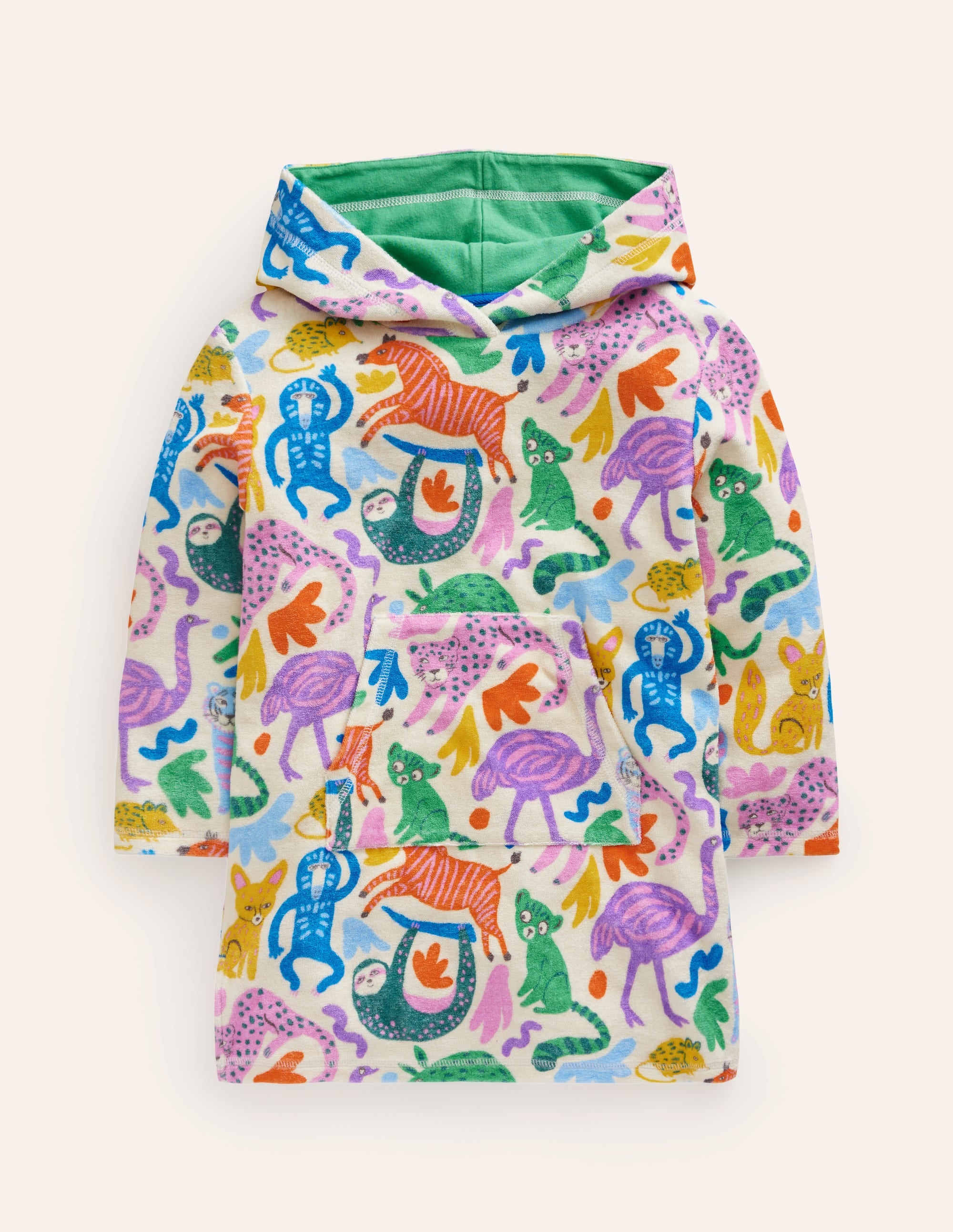 Towelling Throw-On-Multi Safari Friends - Image 1
