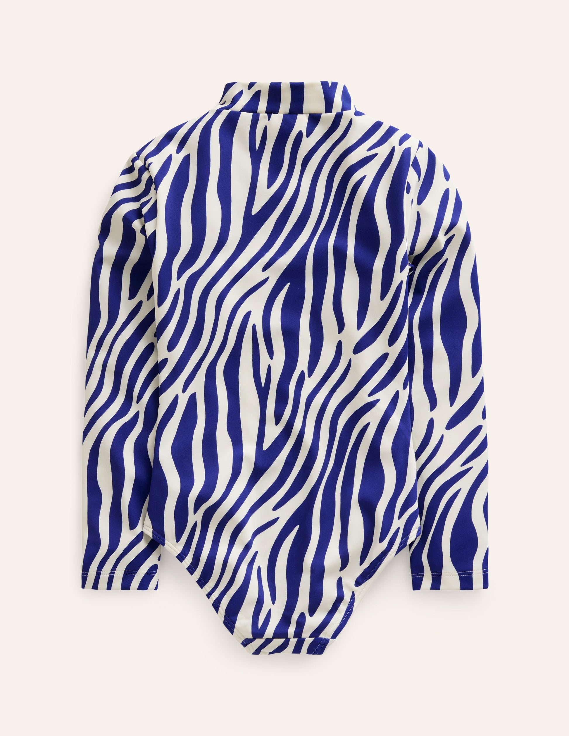 Long-sleeved Swimsuit-Sapphire Blue Zebra-2