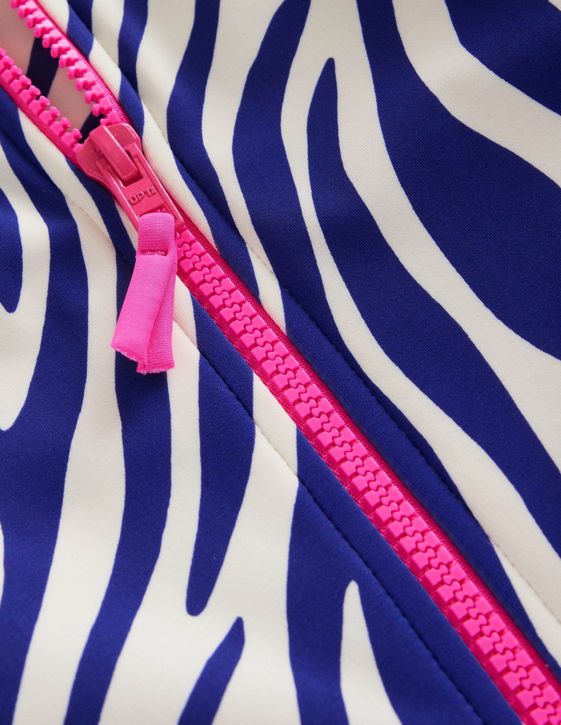 Long-sleeved Swimsuit-Sapphire Blue Zebra-3