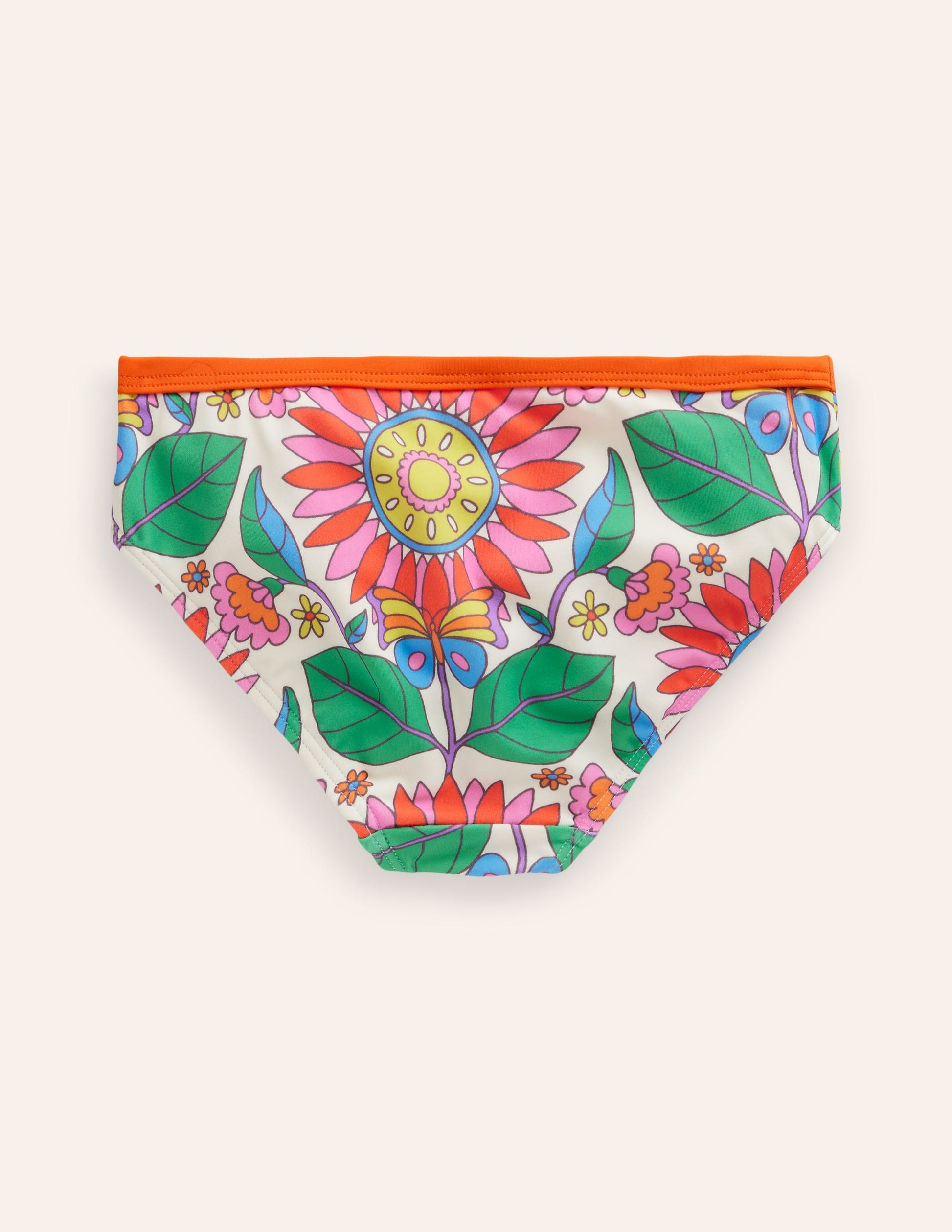Patterned Bikini Bottoms-Multi Daisy Vine-2
