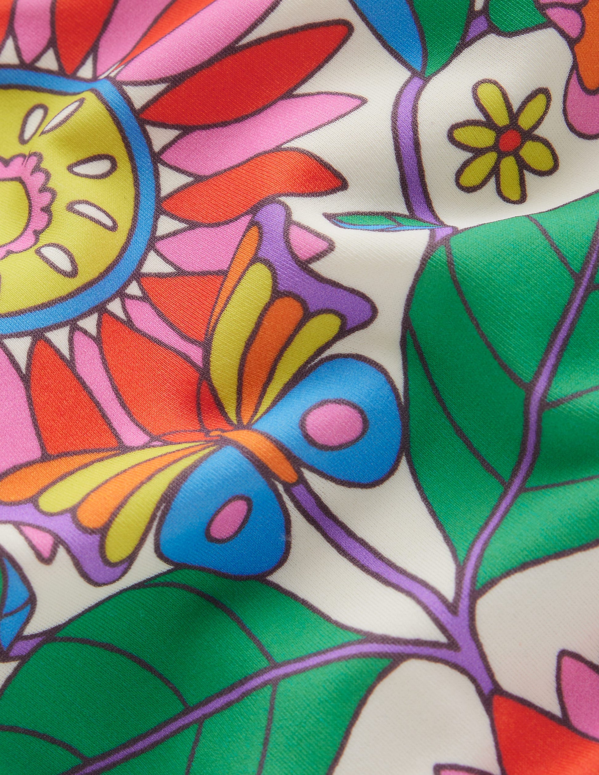 Patterned Bikini Bottoms-Multi Daisy Vine-3