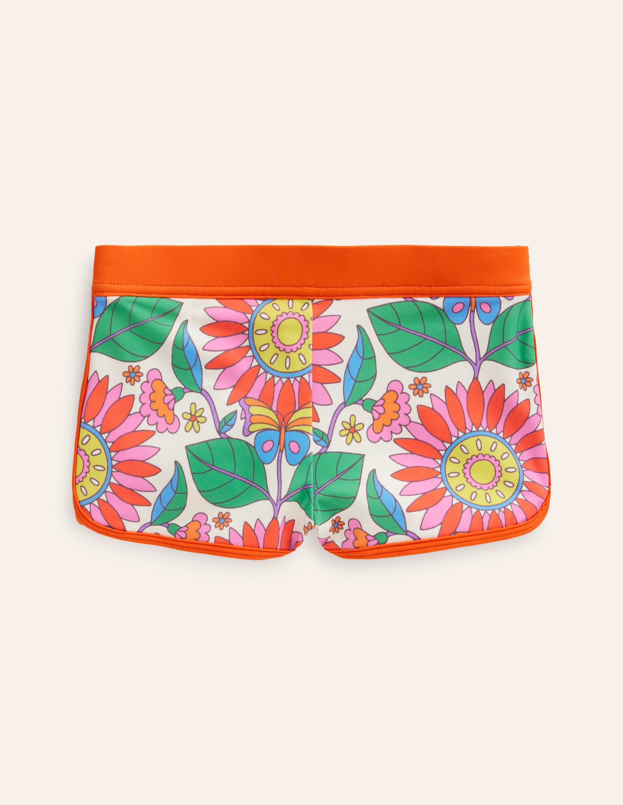 Patterned Swim Shorts-Multi Daisy Vine - Image 1