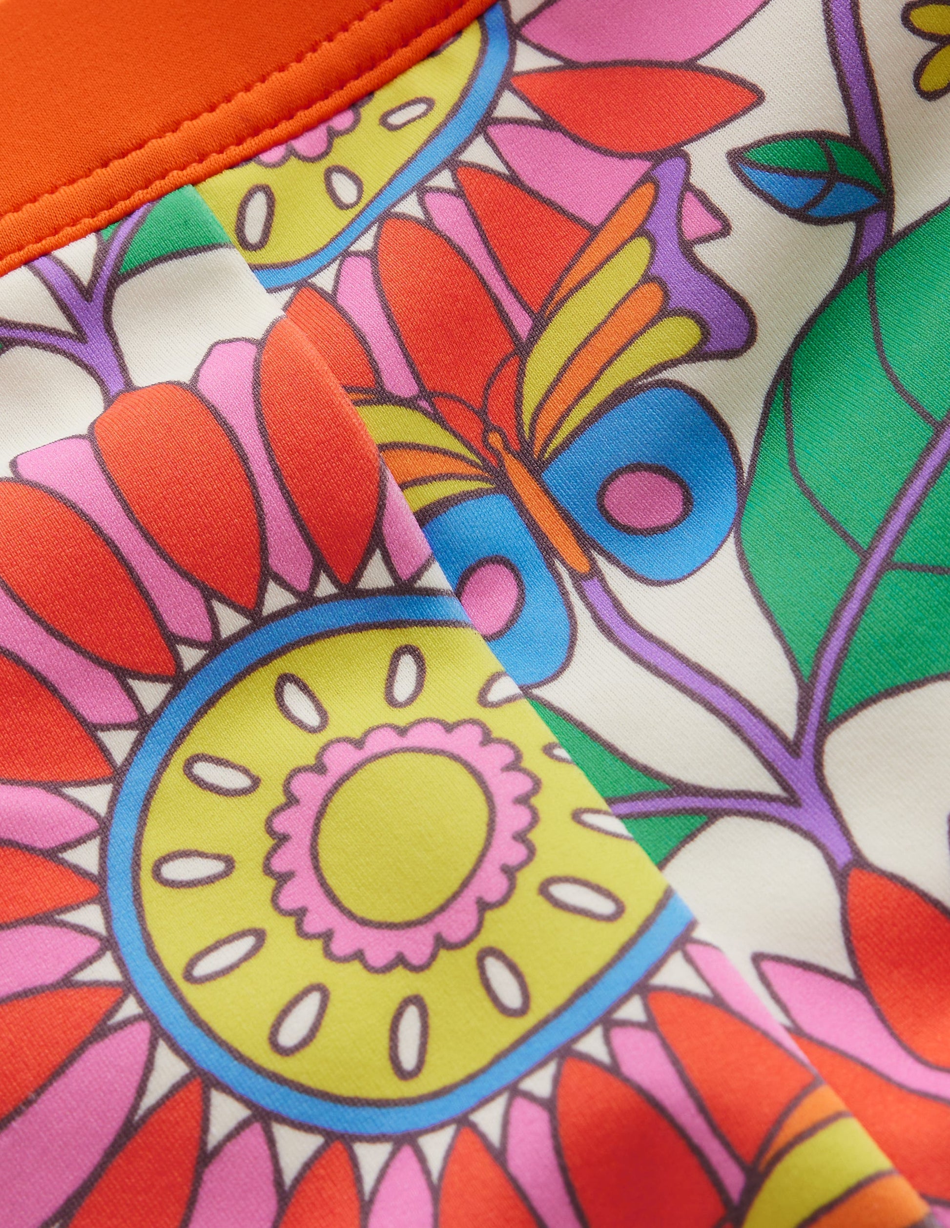 Patterned Swim Shorts-Multi Daisy Vine-3