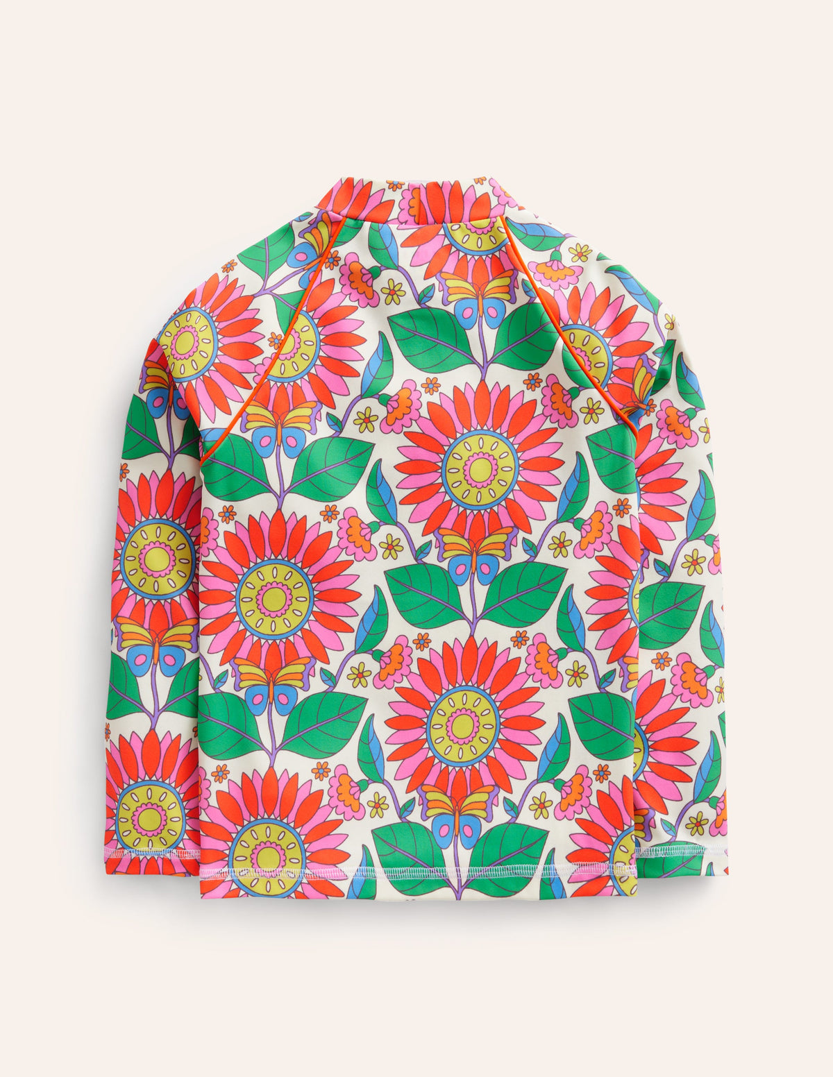 Patterned Rash Guard-Multi Daisy Vine - Image 2