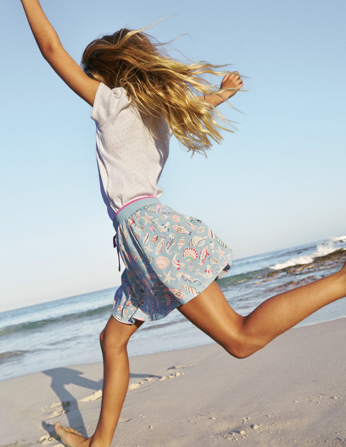 Printed Jersey Skort-Vintage Blue Seashore-5