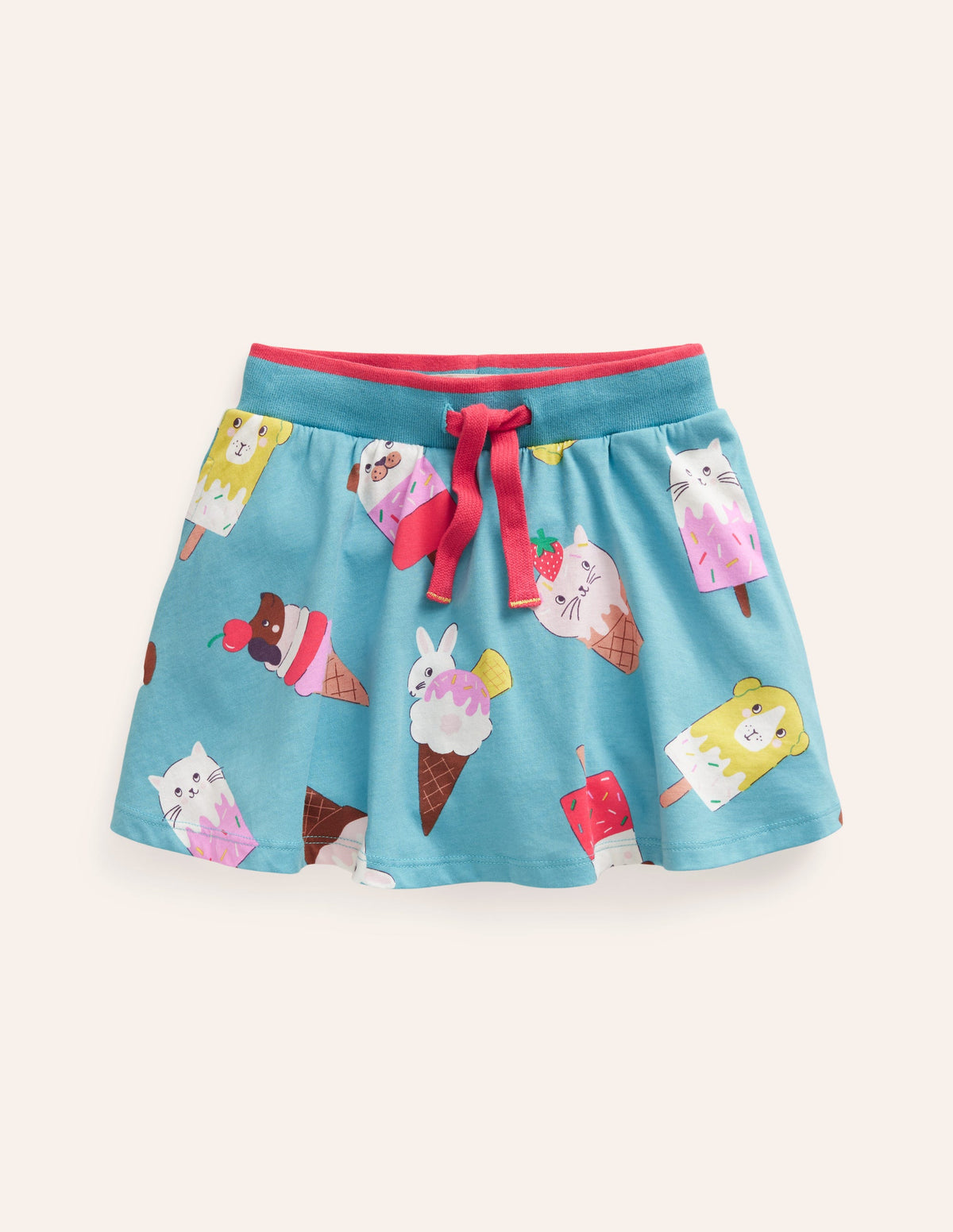 Printed Jersey Skort-Aqua Sea Ice Cream-1