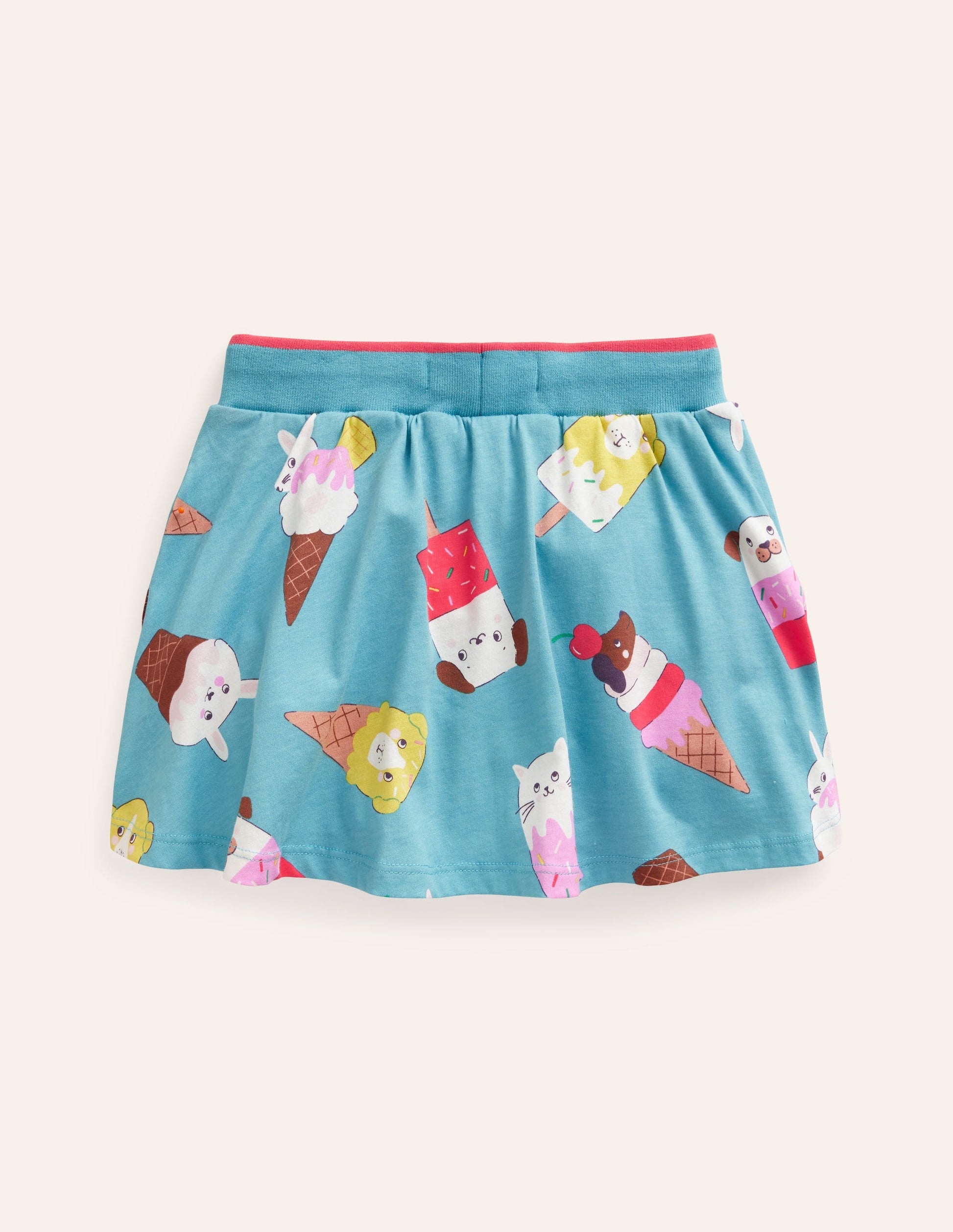 Printed Jersey Skort-Aqua Sea Ice Cream-2