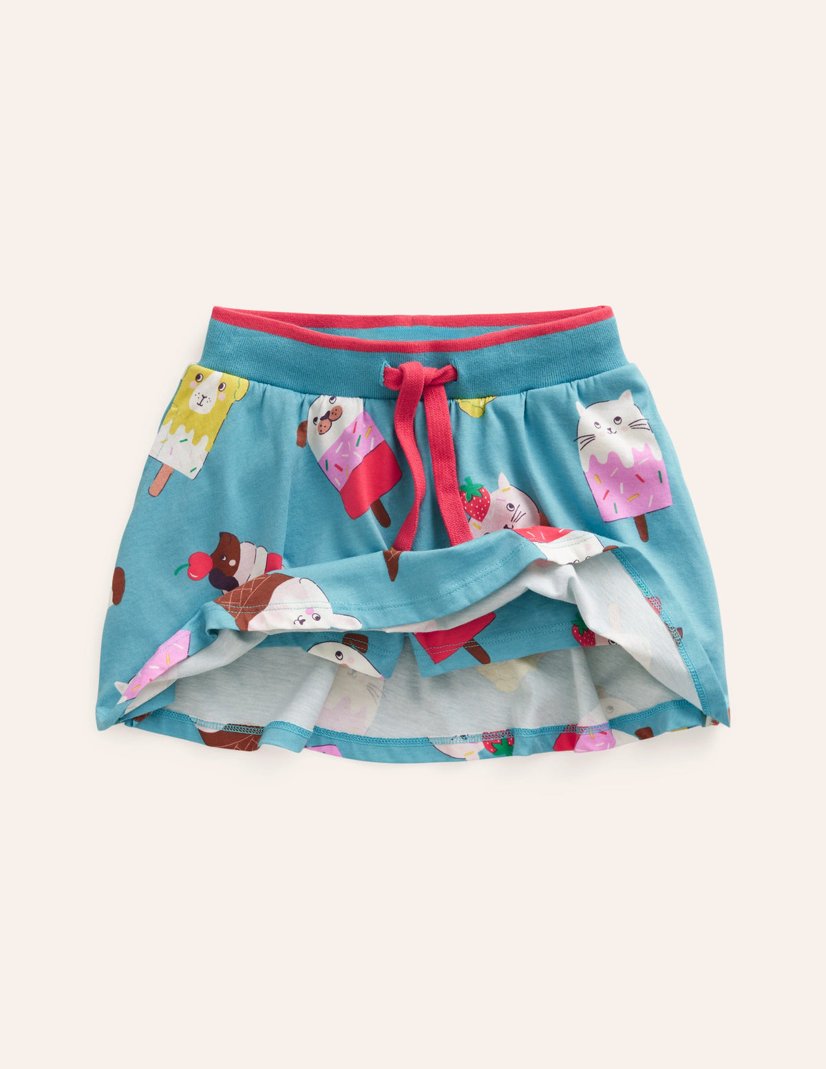 Printed Jersey Skort-Aqua Sea Ice Cream - Image 4