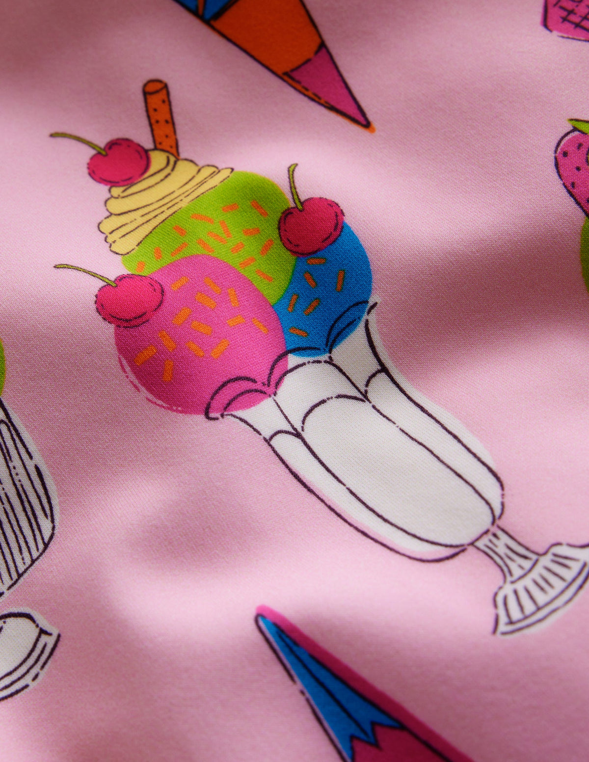 Cross-back Printed Swimsuit-Pink Ice Creams - Image 3