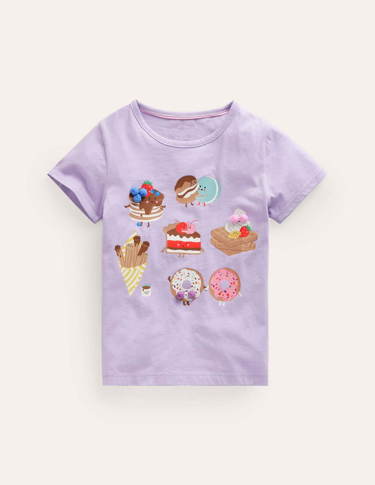 Printed Graphic T-Shirt-Misty Lavender Desserts-1