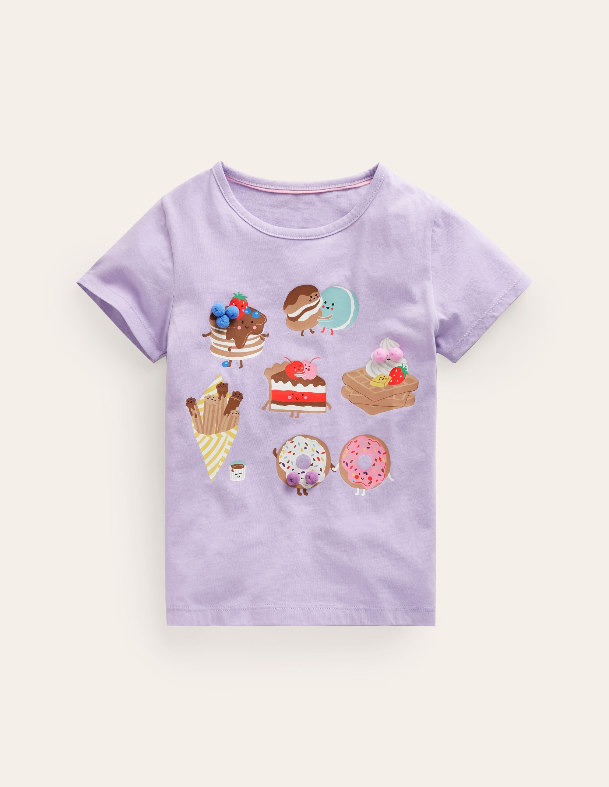Printed Graphic T-Shirt-Misty Lavender Desserts - Image 1
