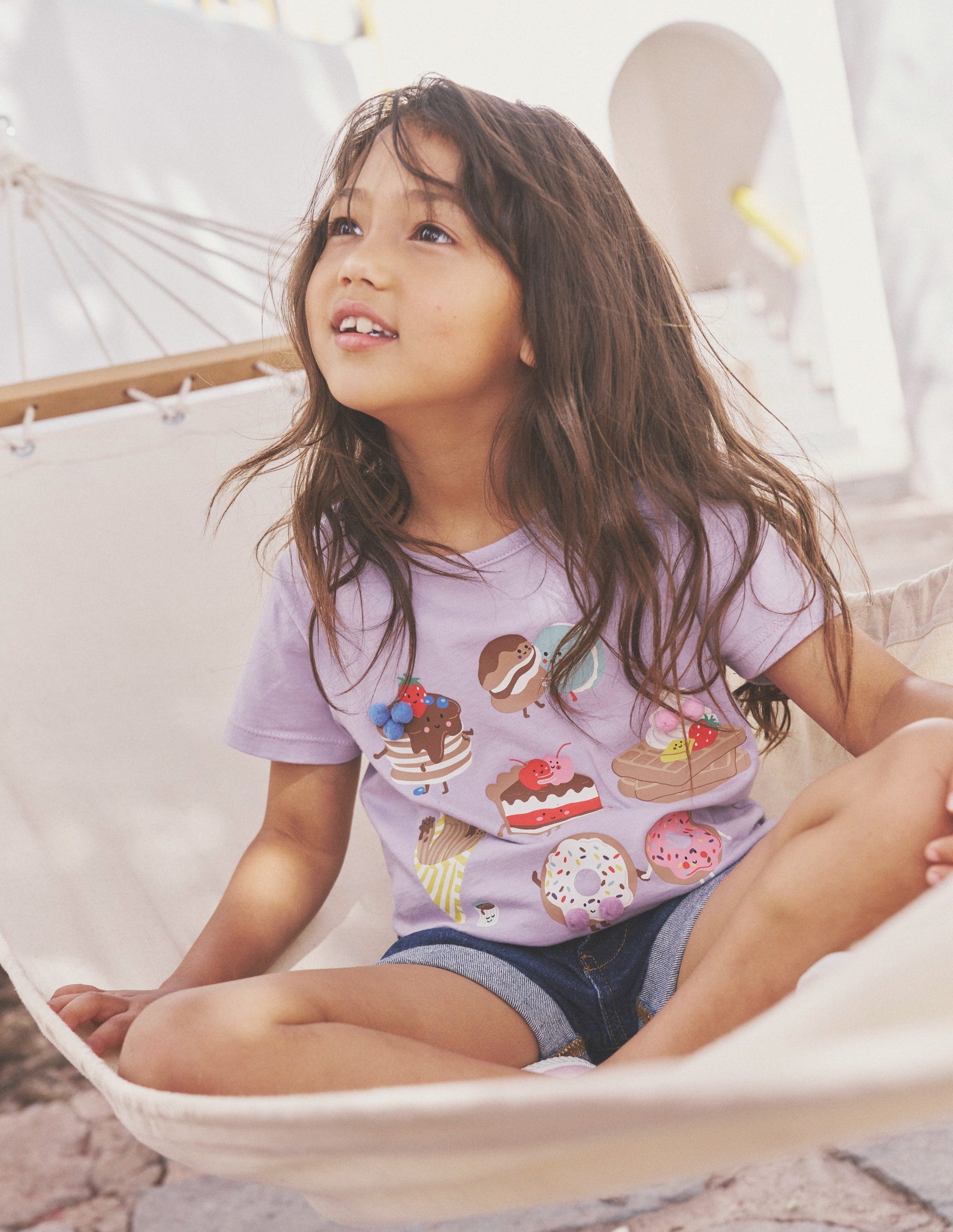Printed Graphic T-Shirt-Misty Lavender Desserts-4