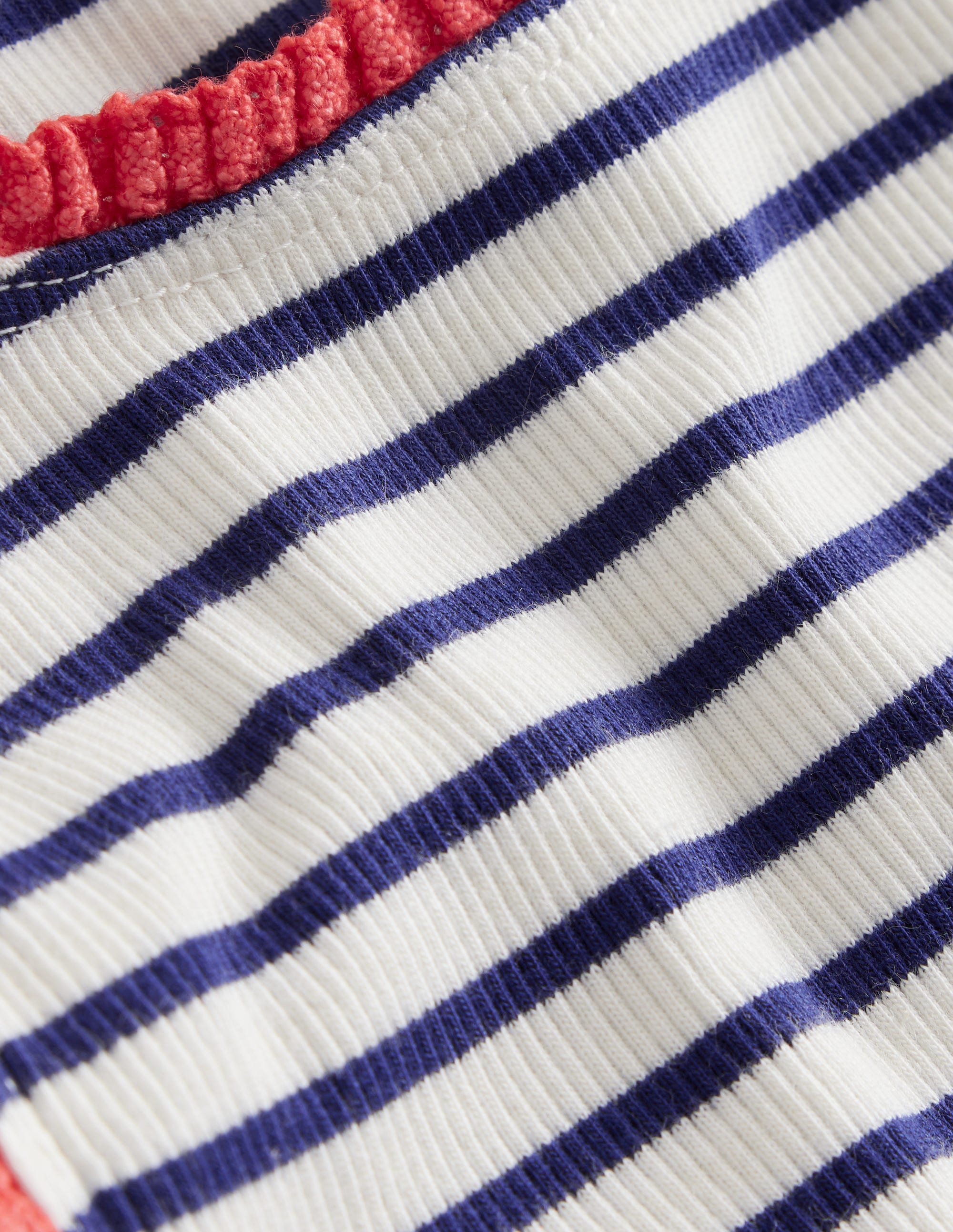 Ribbed Lace Trim Vest-Ivory/ Sapphire Blue Stripe - Image 3