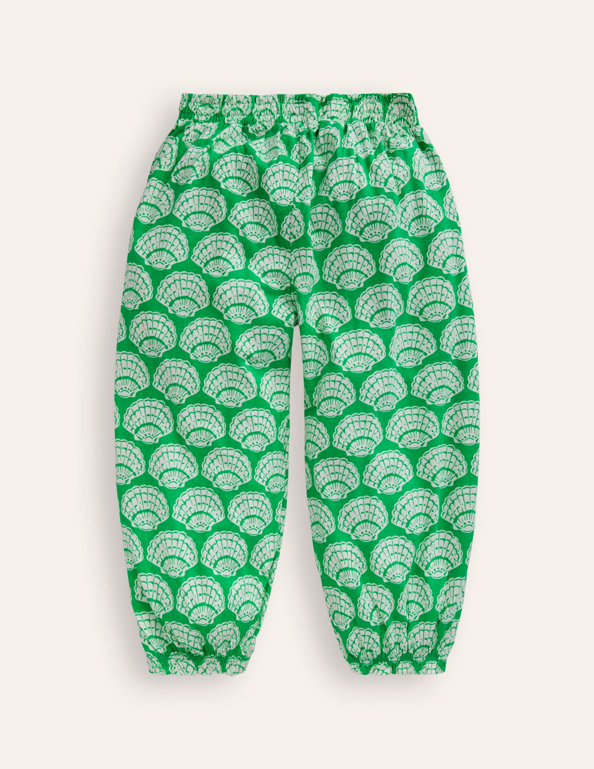 Jersey Harem Pants-Pea Green Seashells-2