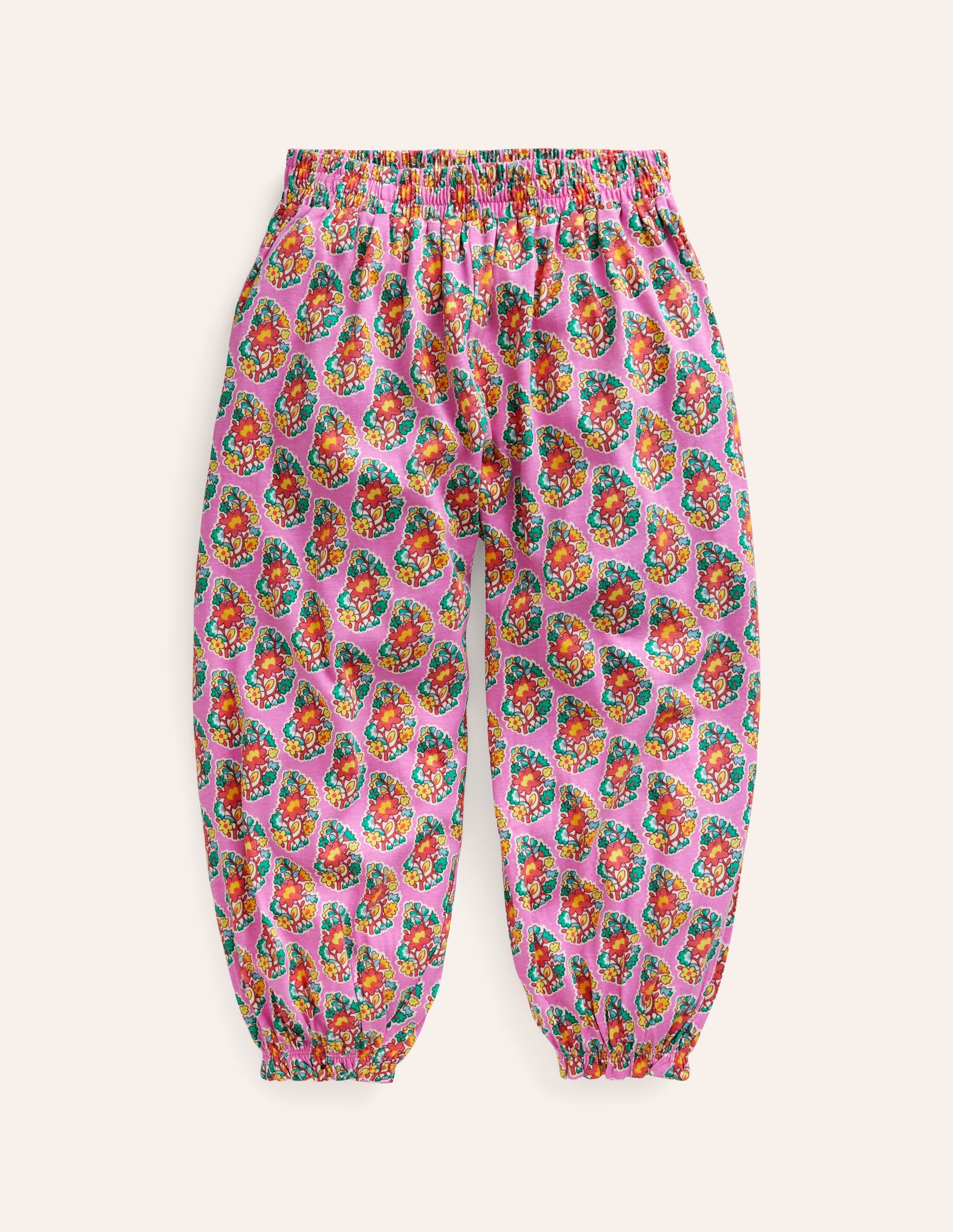 Jersey Harem Pants-Peony Pink Paisley - Image 1